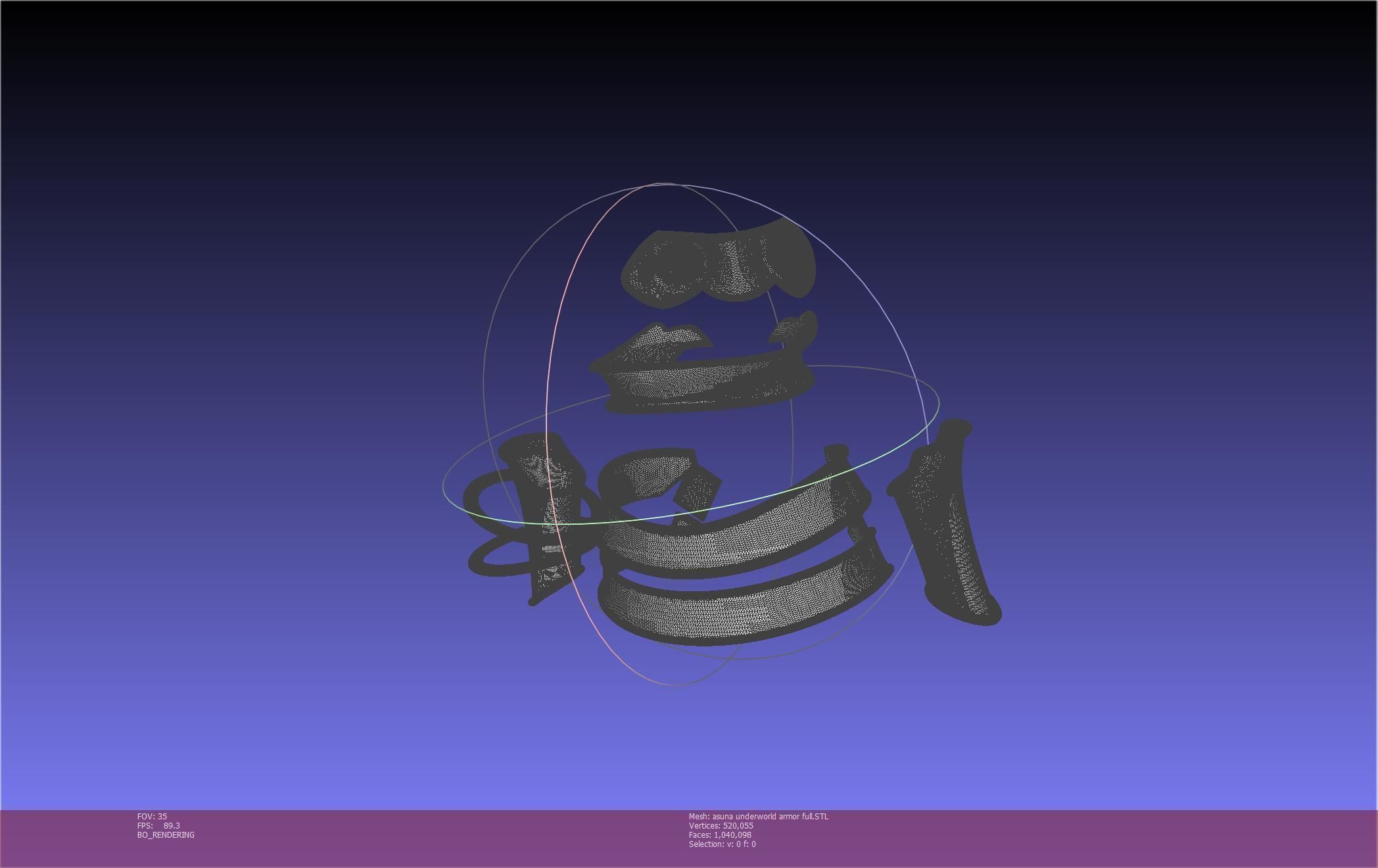 Sword Art Online Alicization Asuna Underworld Armorset 3D print model_12