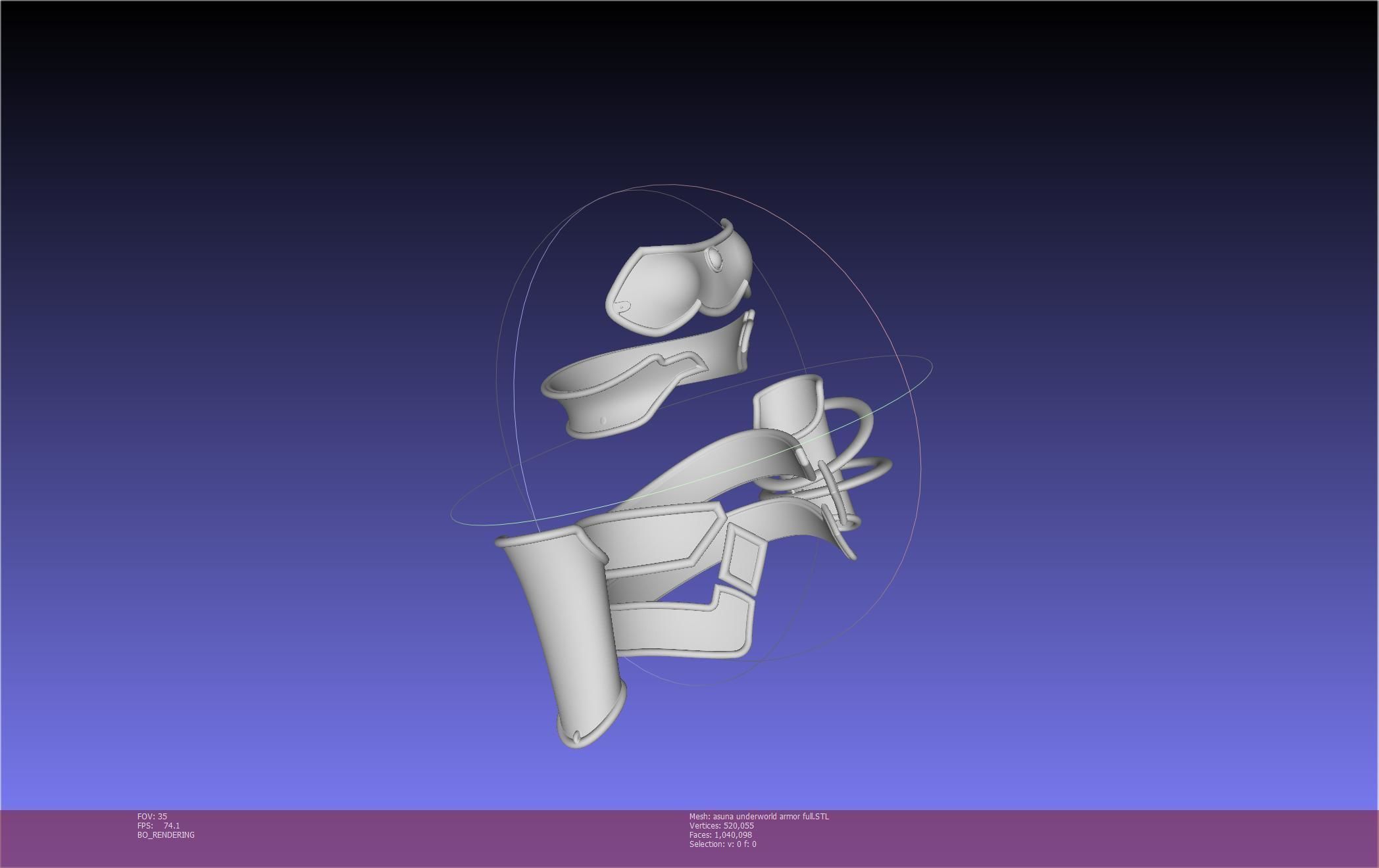 Sword Art Online Alicization Asuna Underworld Armorset 3D print model_26