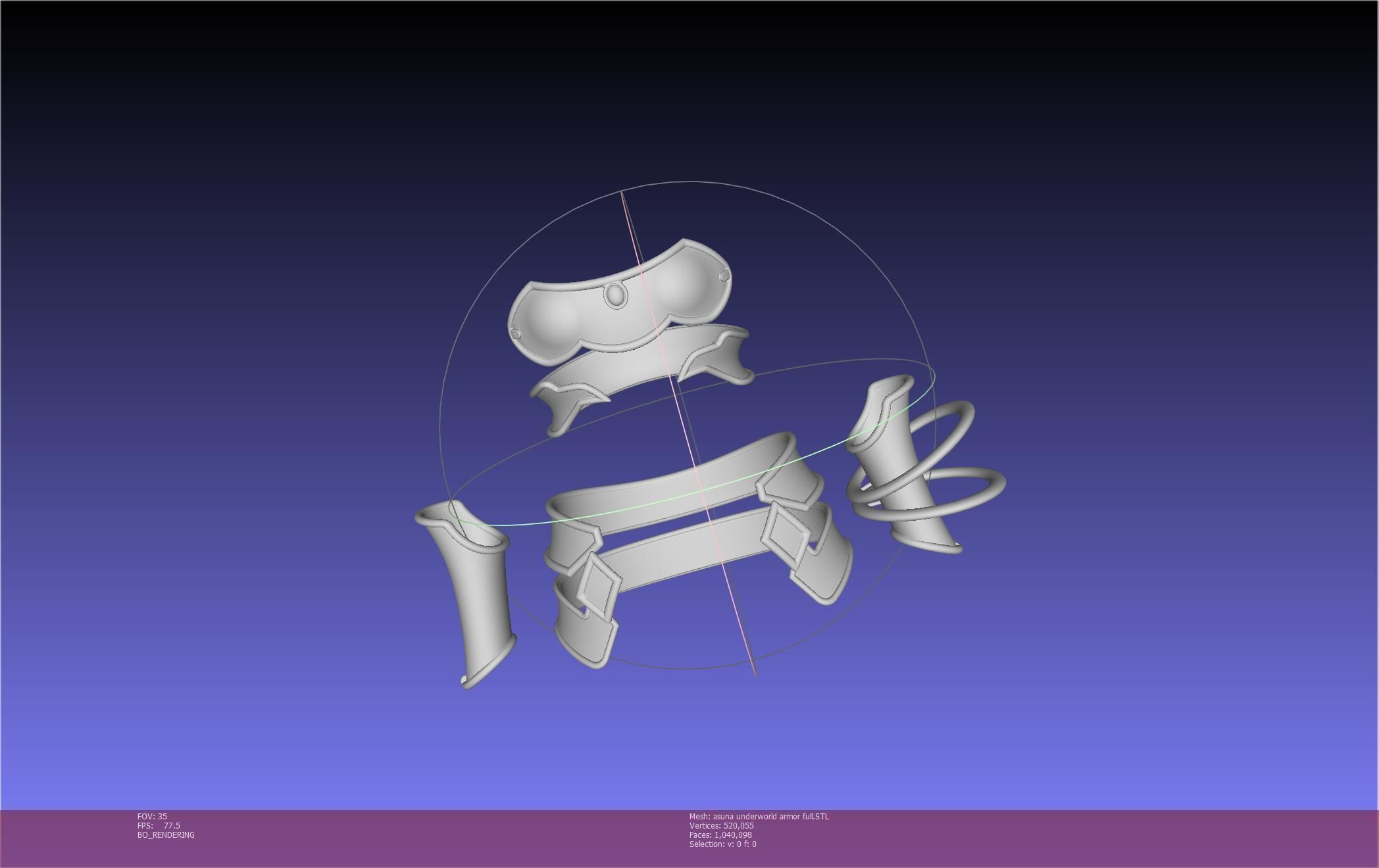 Sword Art Online Alicization Asuna Underworld Armorset 3D print model_29