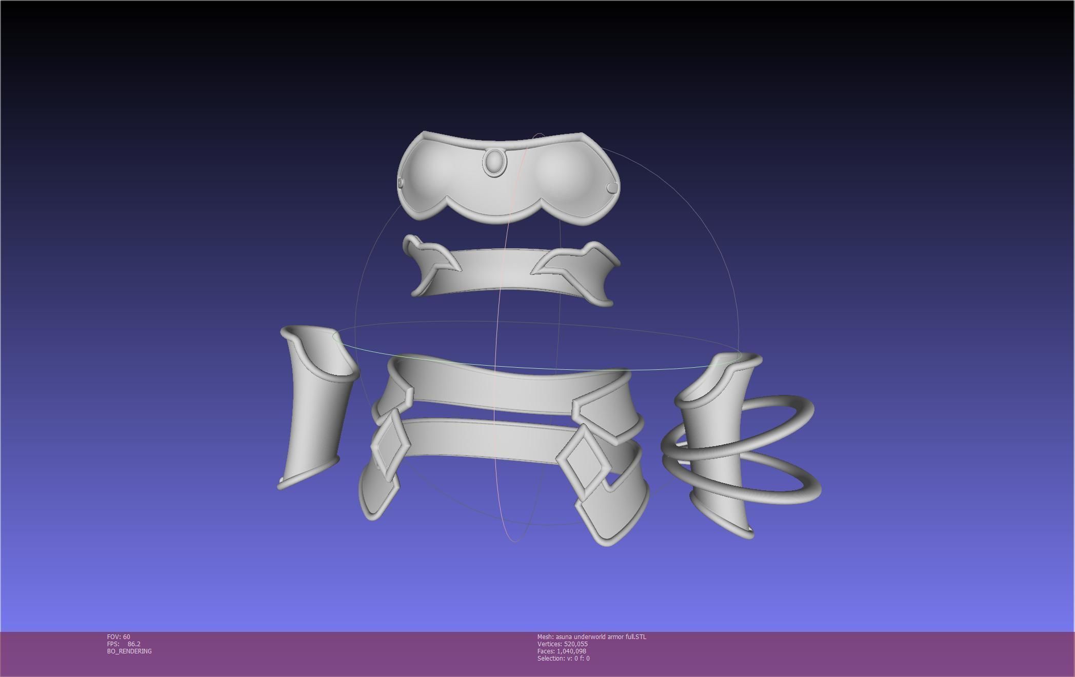 Sword Art Online Alicization Asuna Underworld Armorset 3D print model_5