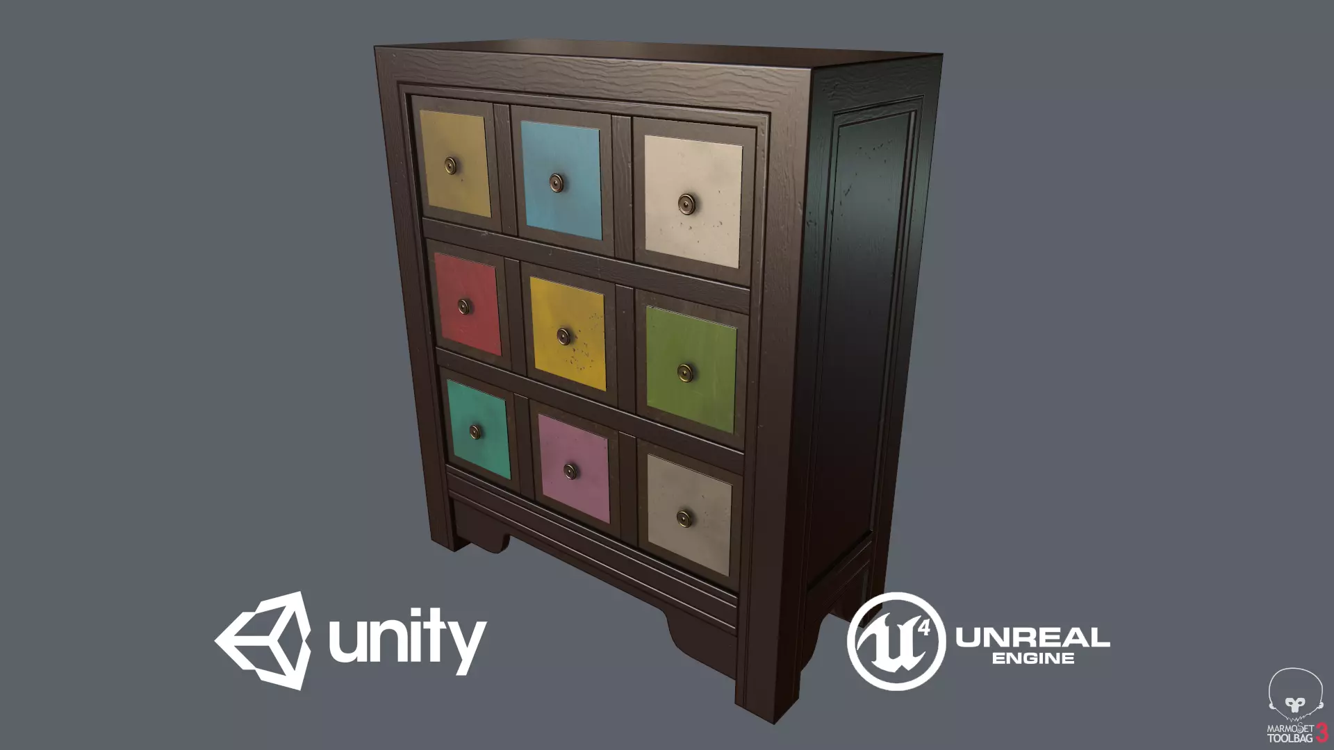 Game Ready Commode Low-poly 3D model