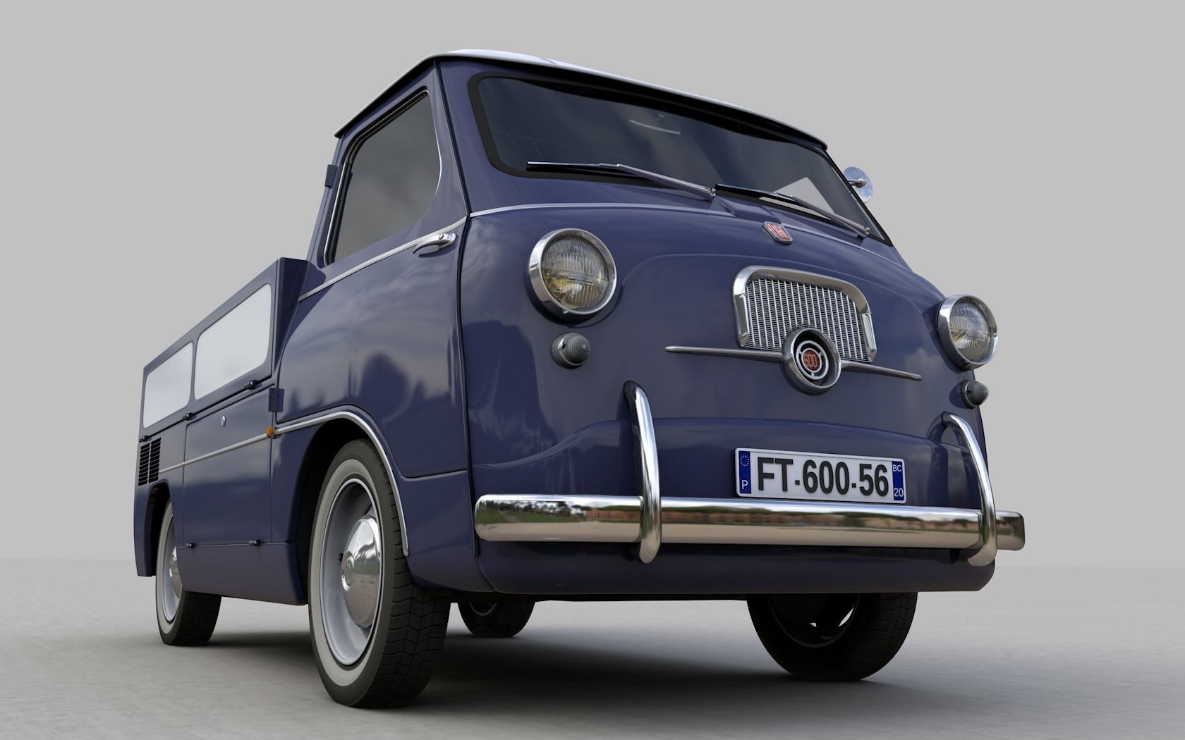 FIAT 600 MULTIPLA CORIASCO PICKUP 1956 3D model_3