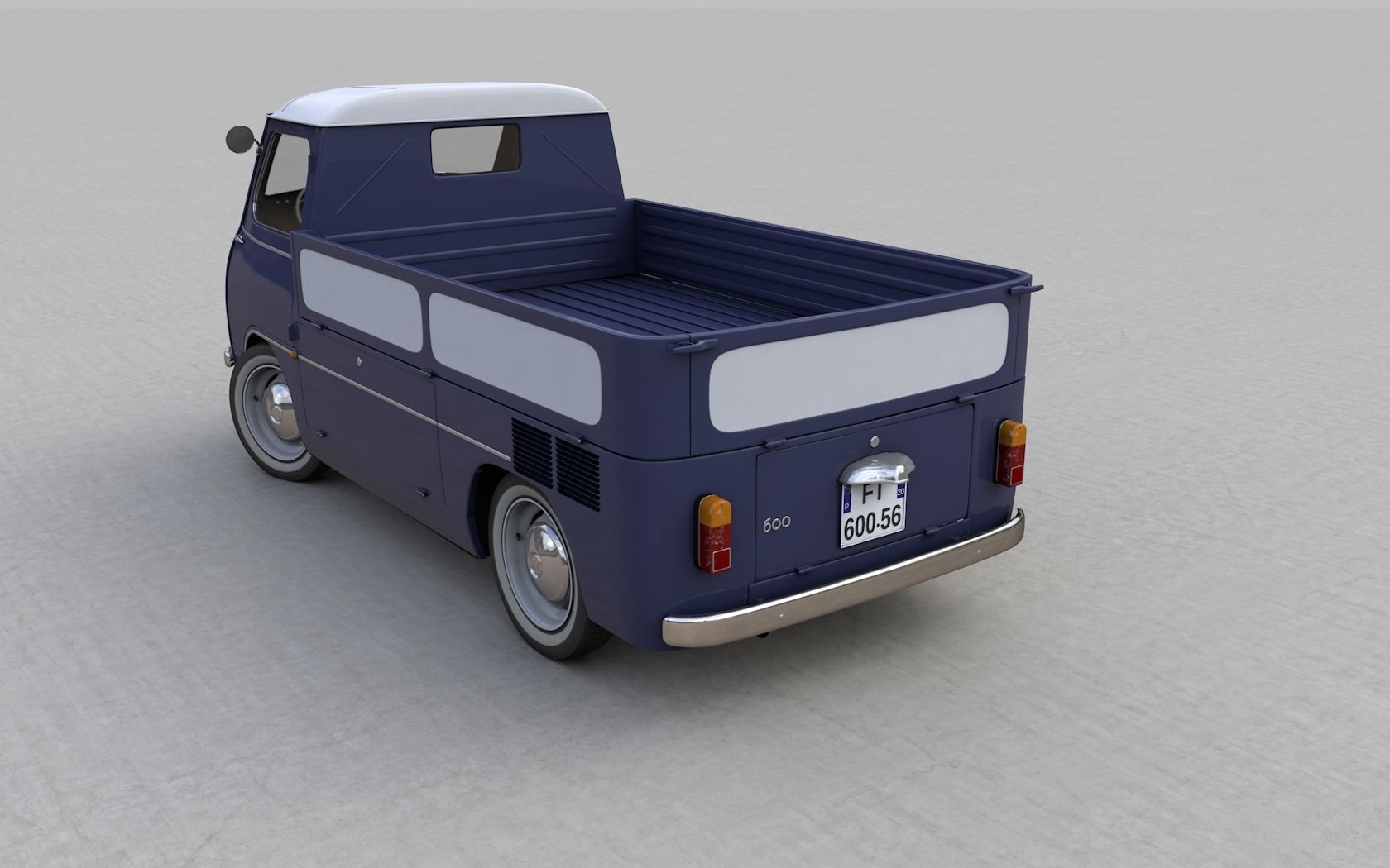 FIAT 600 MULTIPLA CORIASCO PICKUP 1956 3D model_8