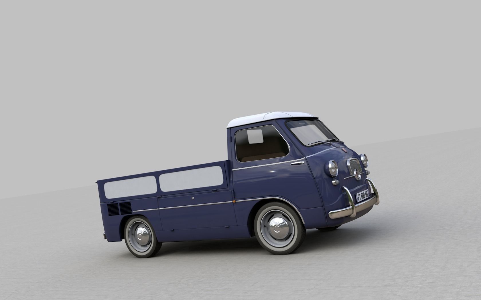 FIAT 600 MULTIPLA CORIASCO PICKUP 1956 3D model_7