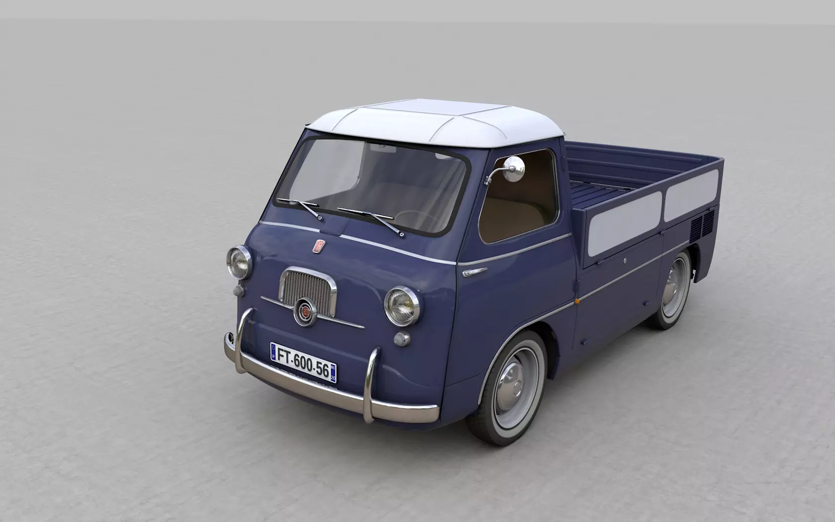 FIAT 600 MULTIPLA CORIASCO PICKUP 1956 3D model_0