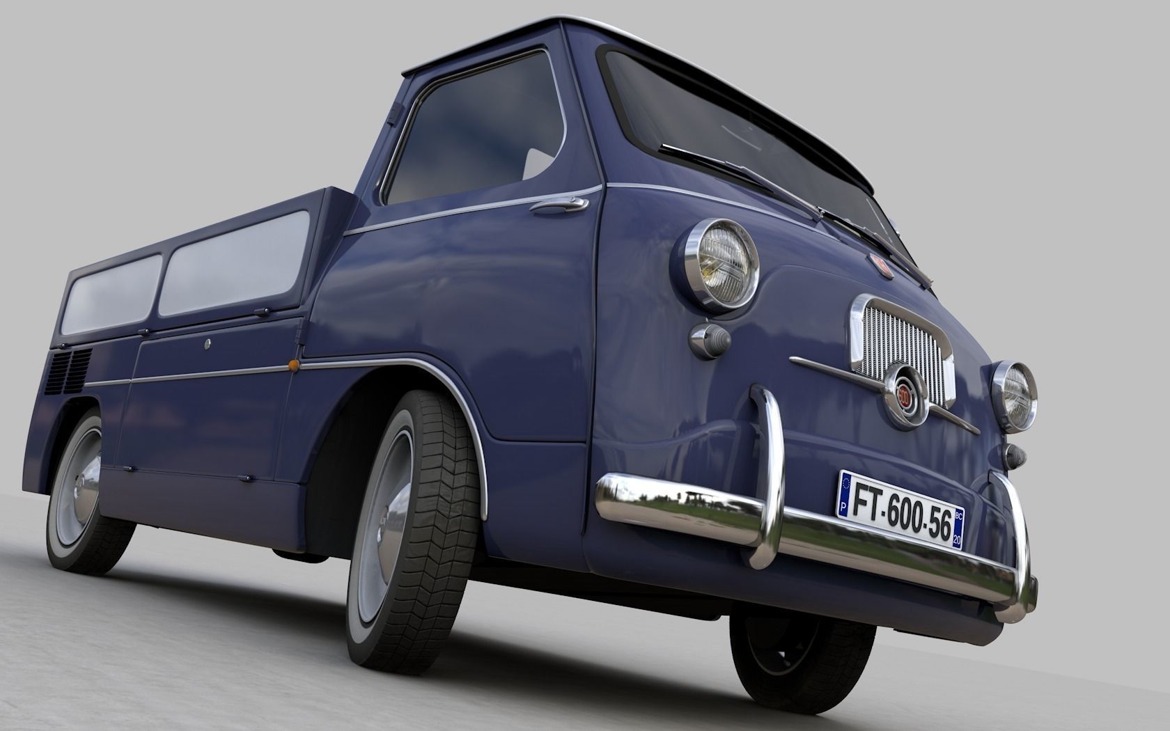 FIAT 600 MULTIPLA CORIASCO PICKUP 1956 3D model_5
