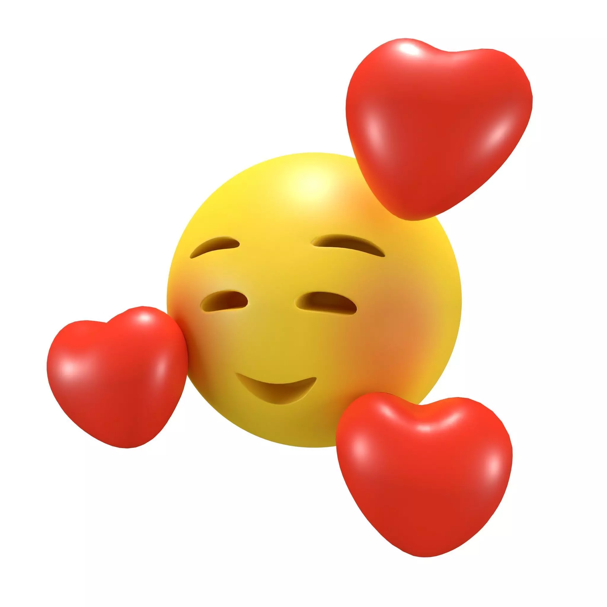 Smiling Face With Hearts Low-poly 3D model_0