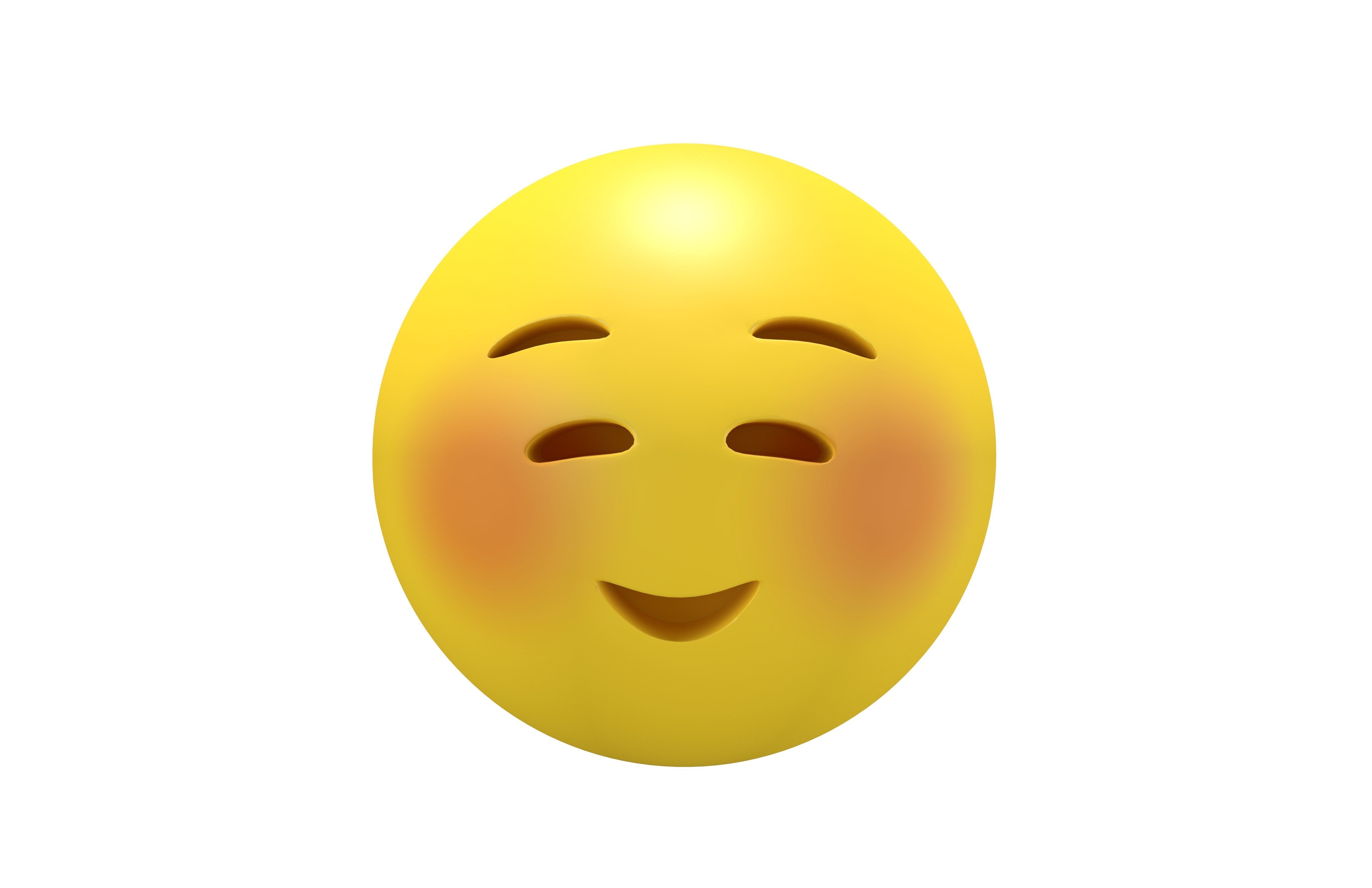 Smiling Face Low-poly 3D model_2