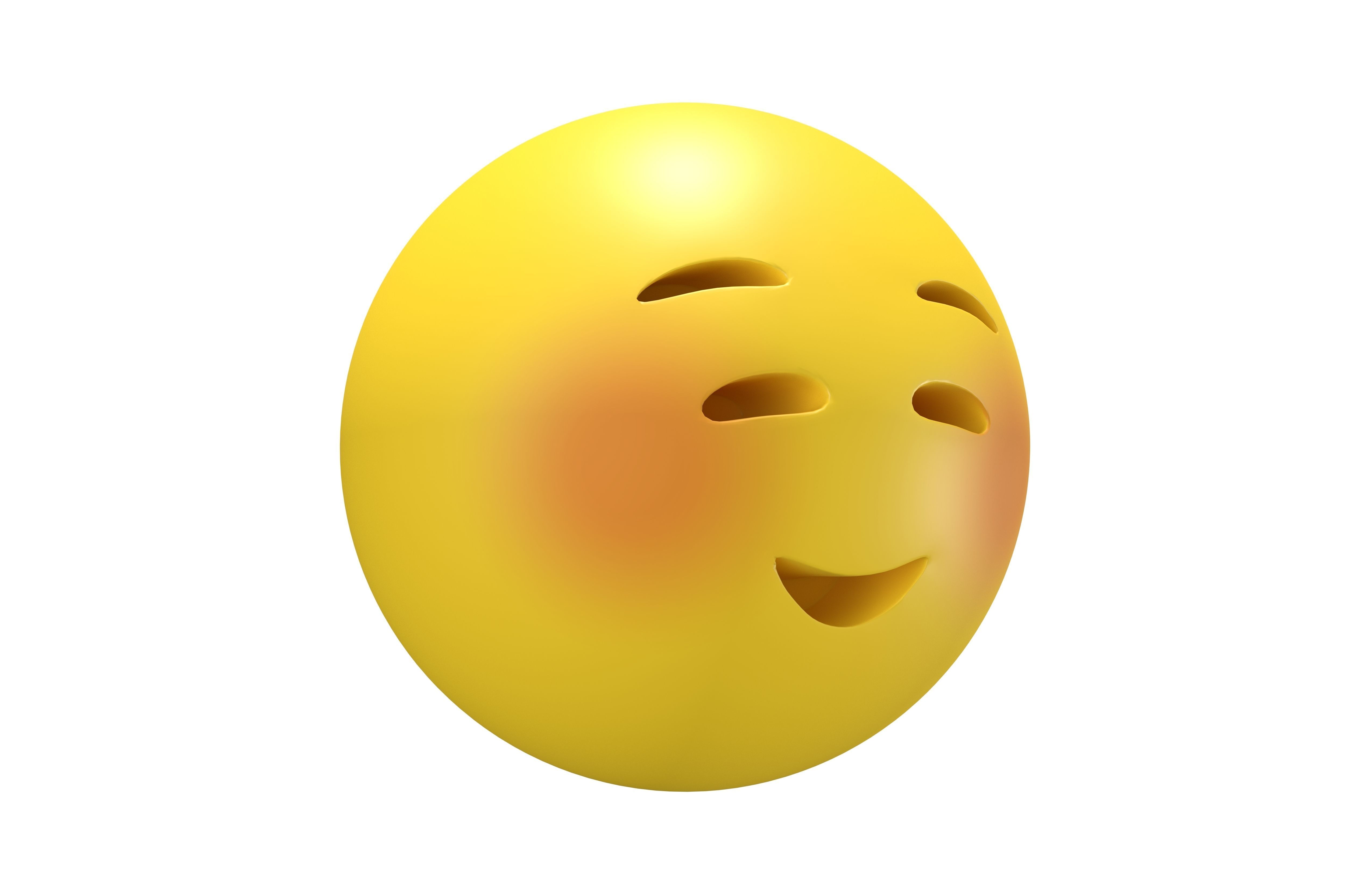 Smiling Face Low-poly 3D model_3