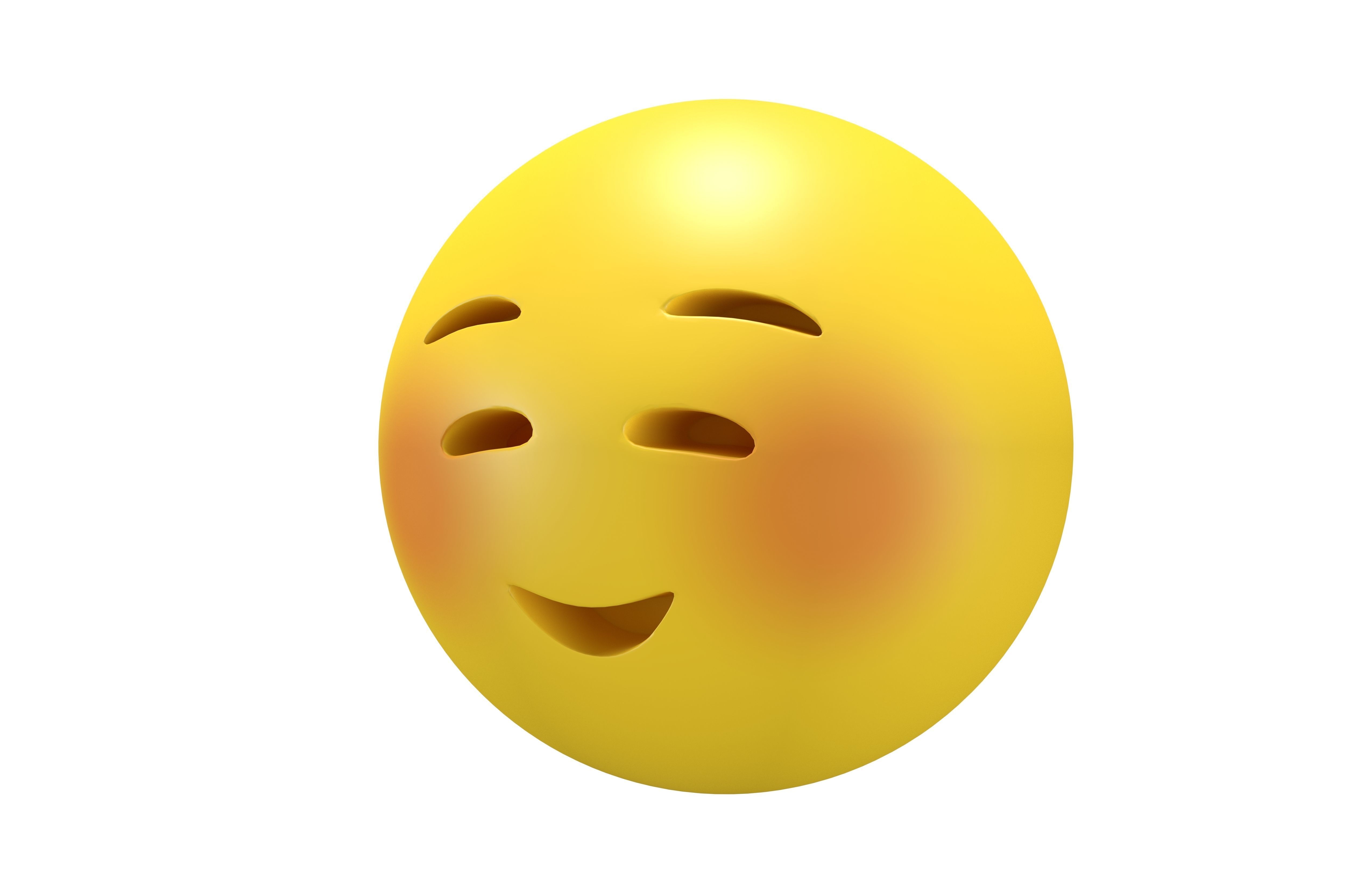 Smiling Face Low-poly 3D model_1