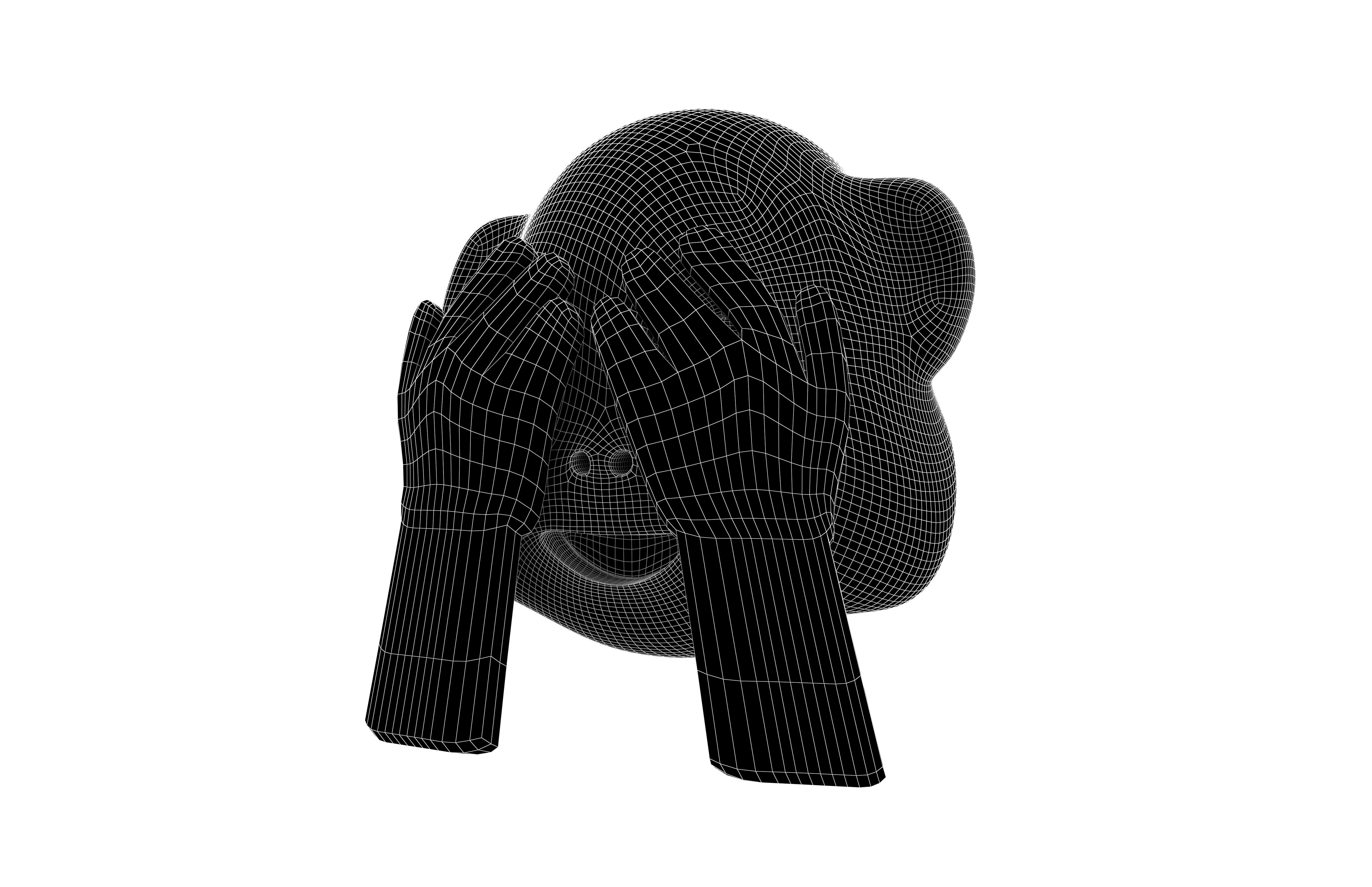 See-No-Evil Monkey Low-poly 3D model_5