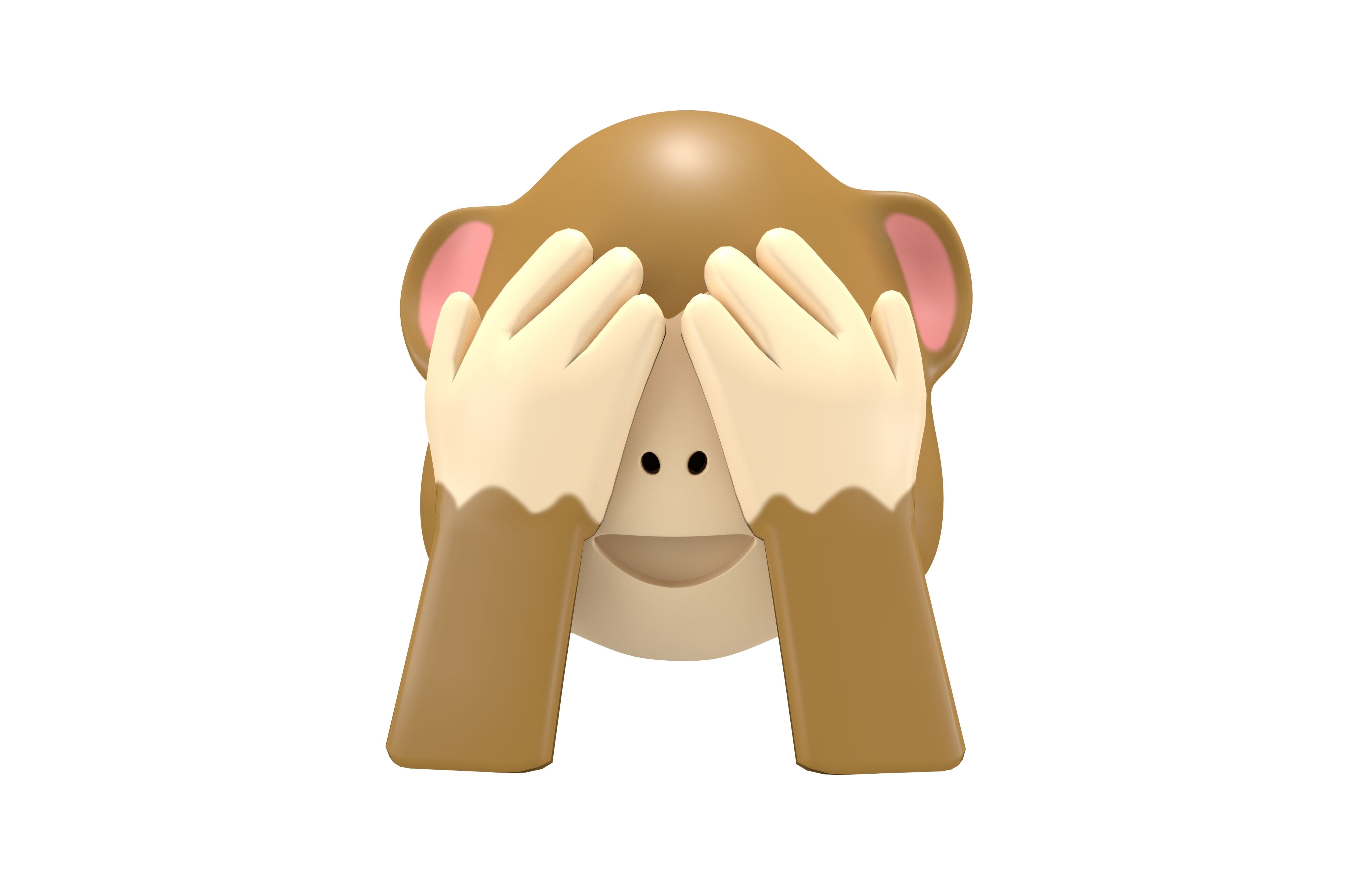 See-No-Evil Monkey Low-poly 3D model_2