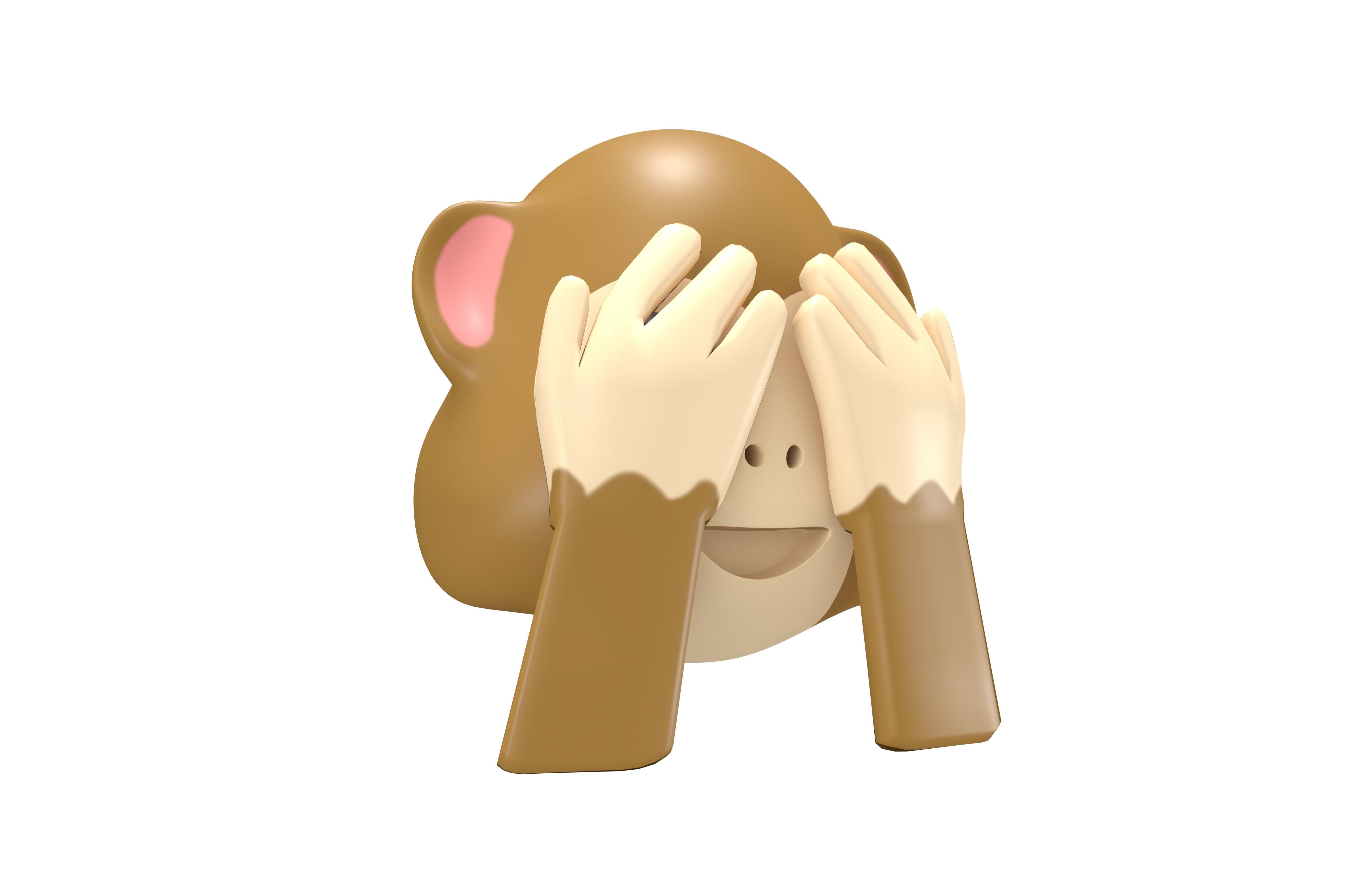 See-No-Evil Monkey Low-poly 3D model_3