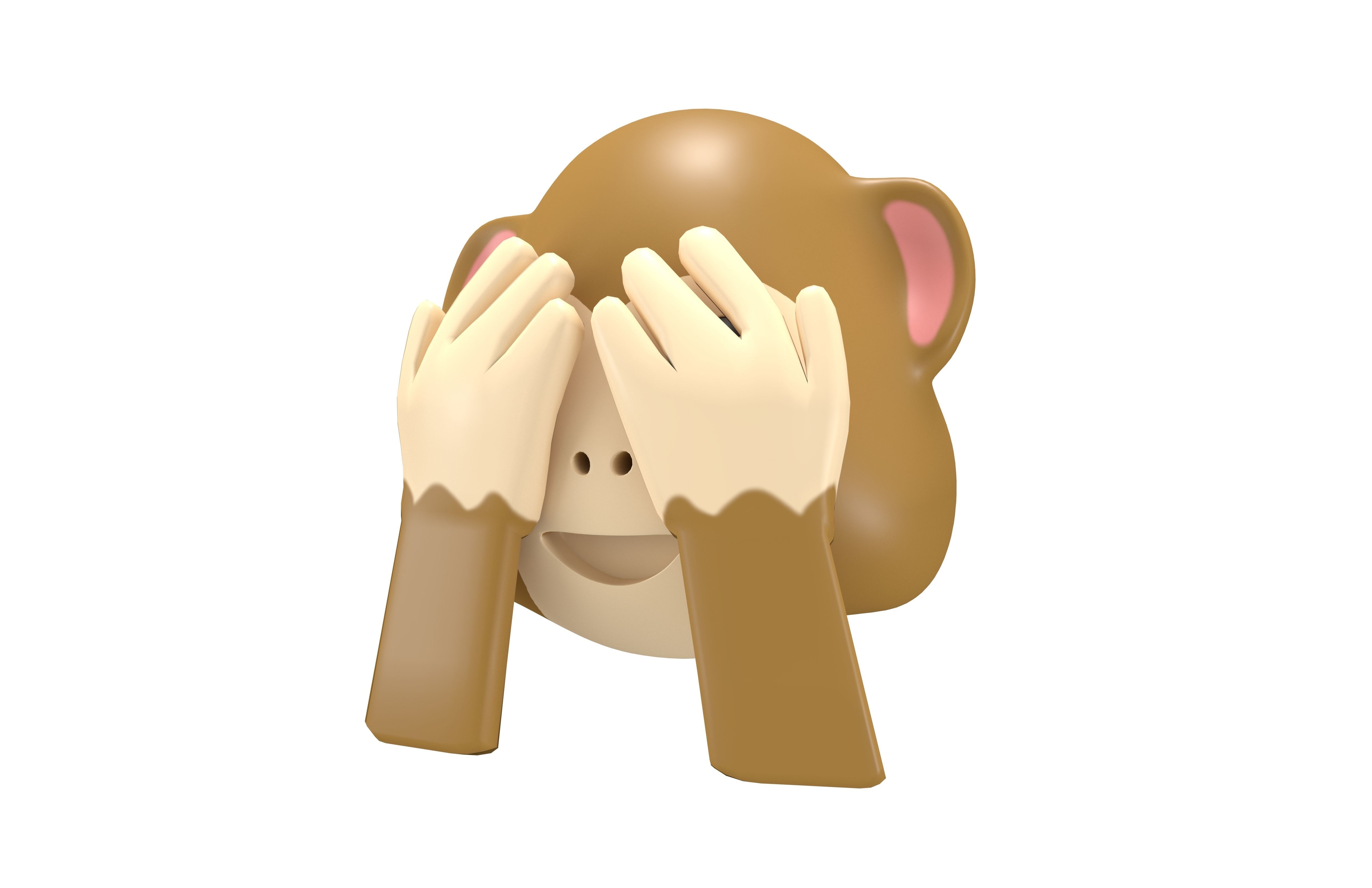 See-No-Evil Monkey Low-poly 3D model_1