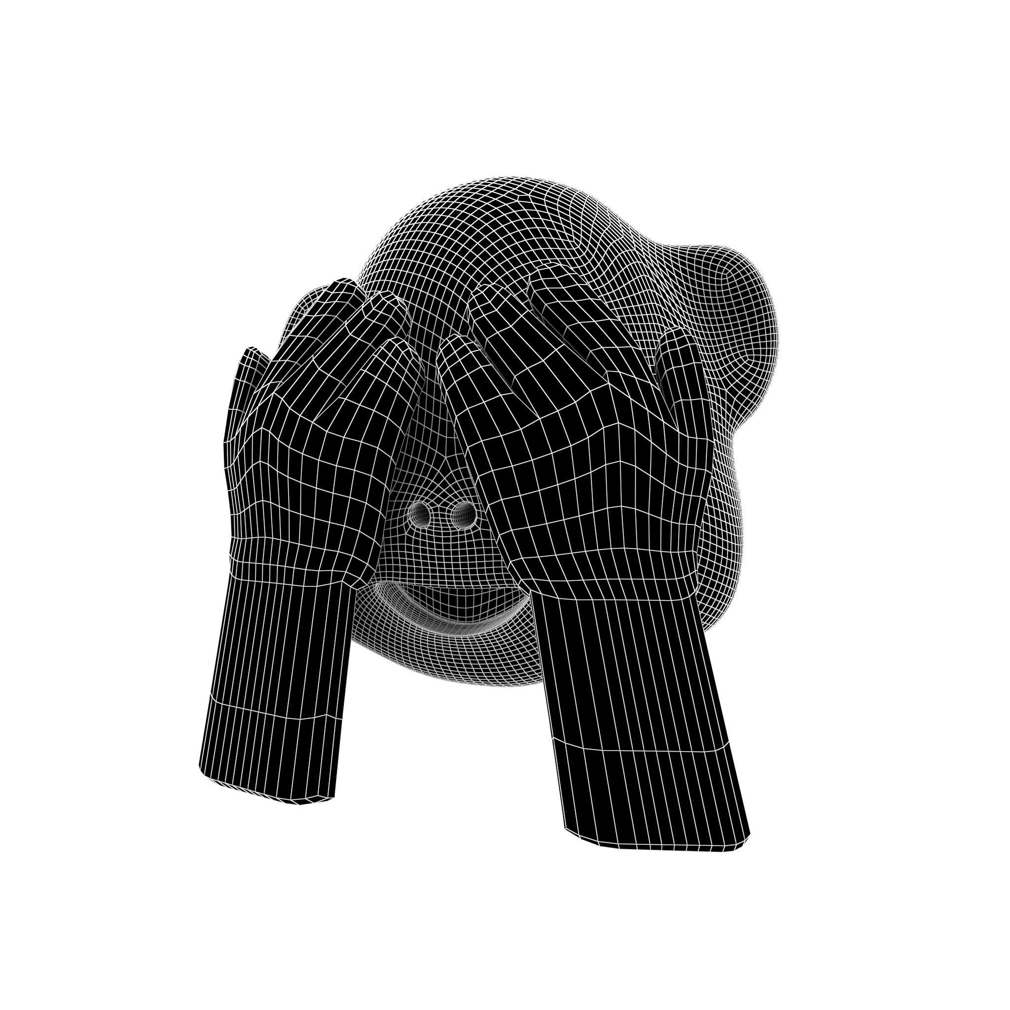 See-No-Evil Monkey Low-poly 3D model_4