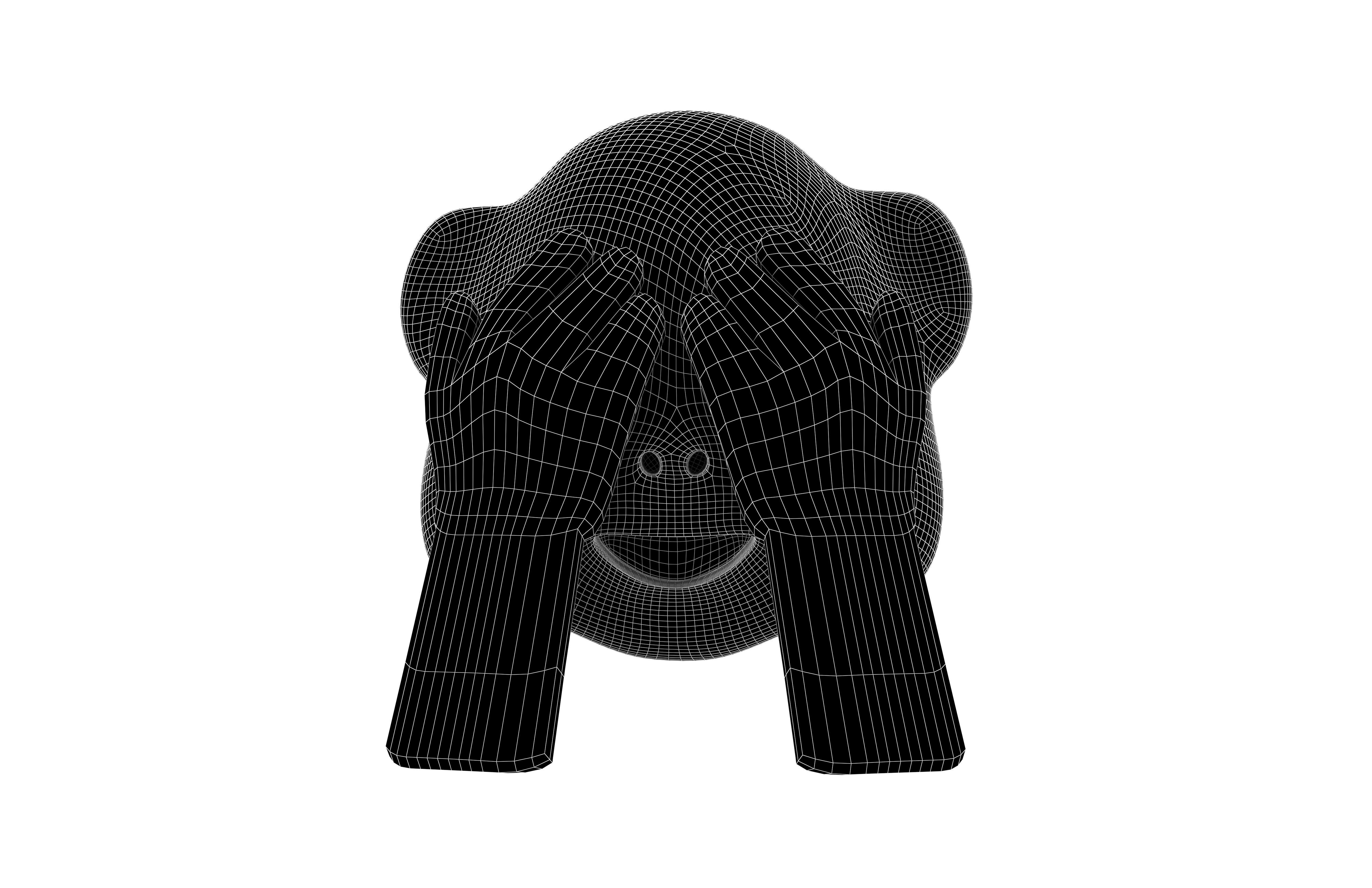 See-No-Evil Monkey Low-poly 3D model_6