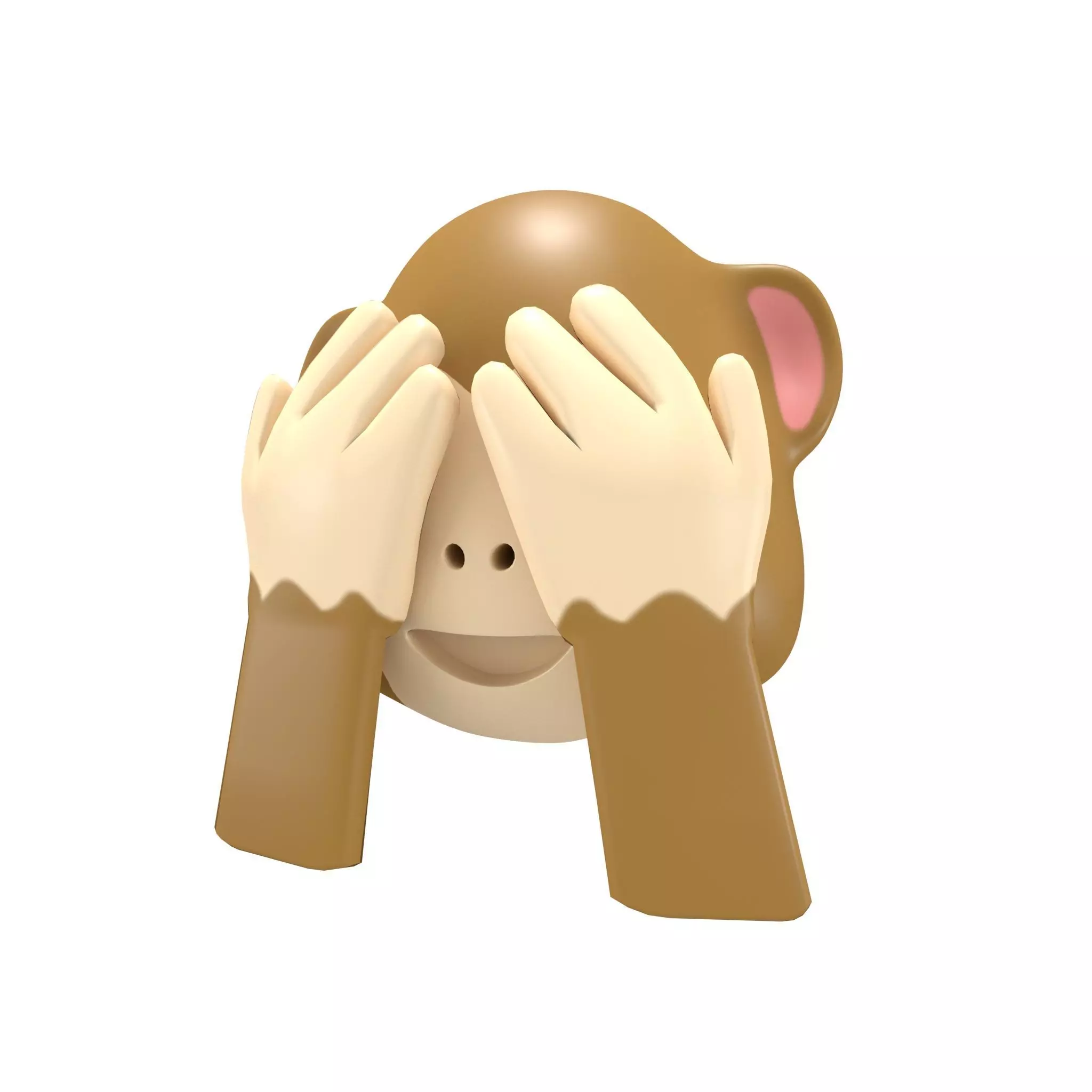 See-No-Evil Monkey Low-poly 3D model_0