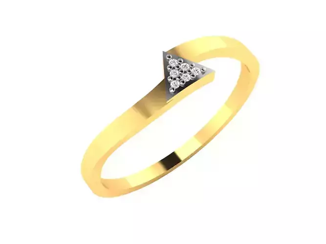 Women light weight ring triangle  3dm stl render detail  3D print model