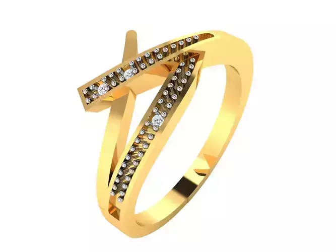 Women Diamond Band Ring 3dm render detail