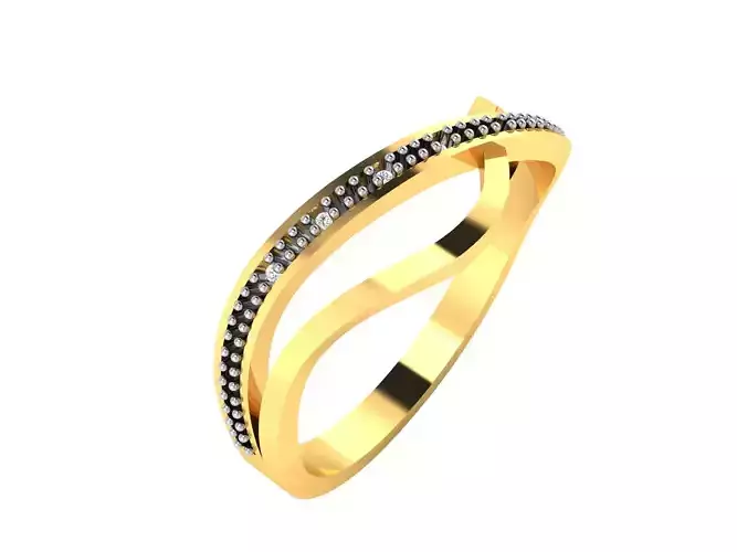 Women Diamond Band Ring 3dm render detail