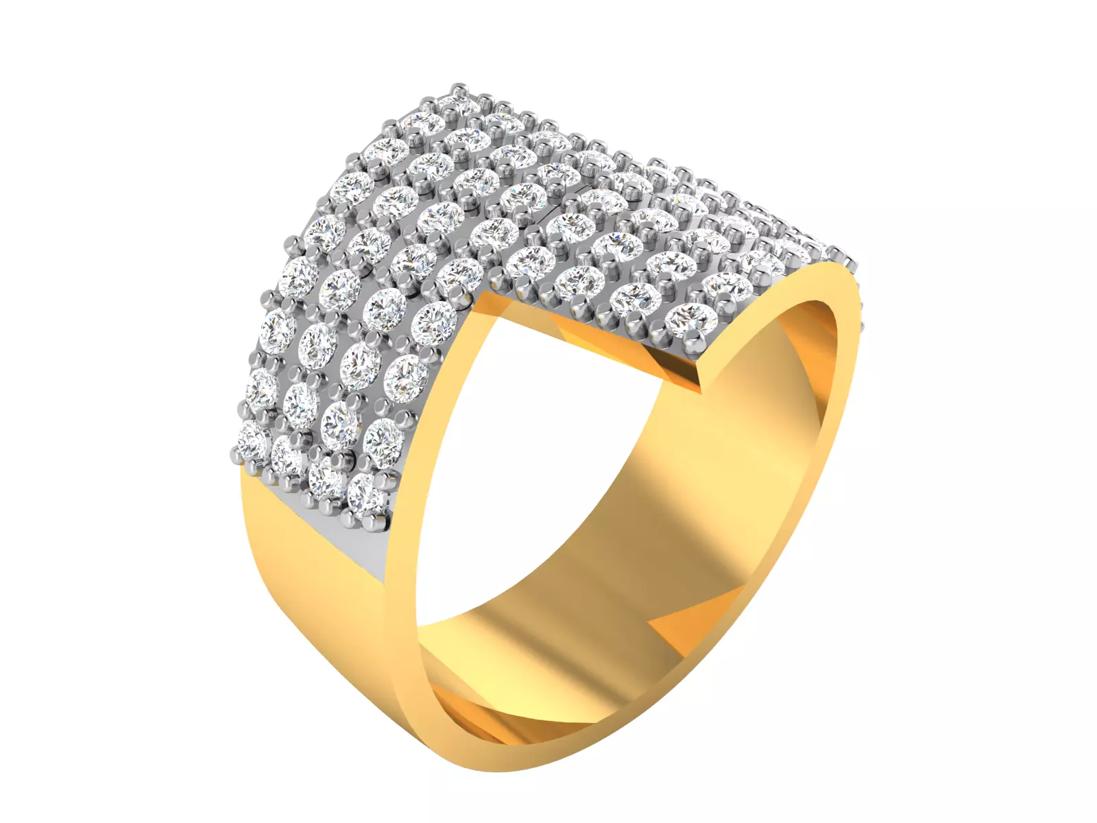 Men diamond Band Ring 3dm render detail 3D print model_0