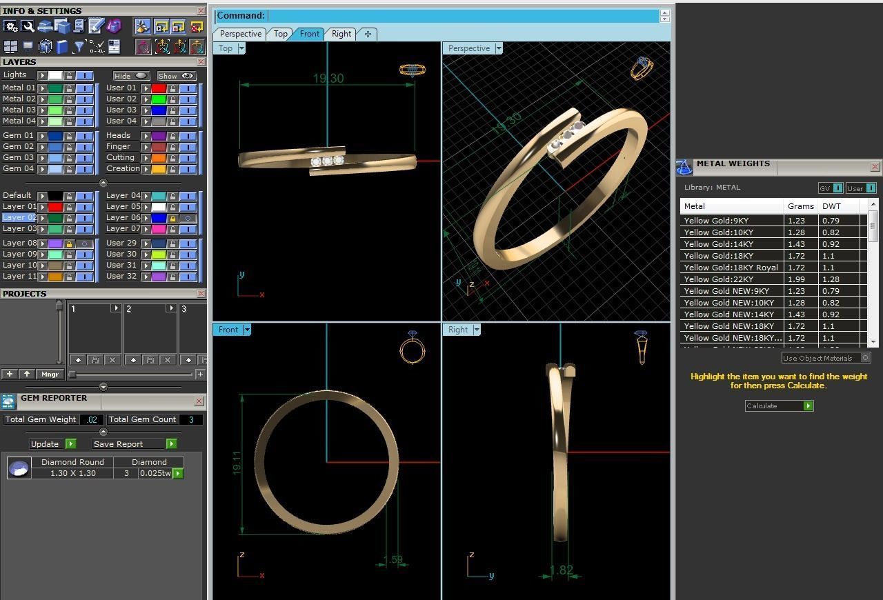 Women light weight ring 3dm stl render detail  3D print model_8