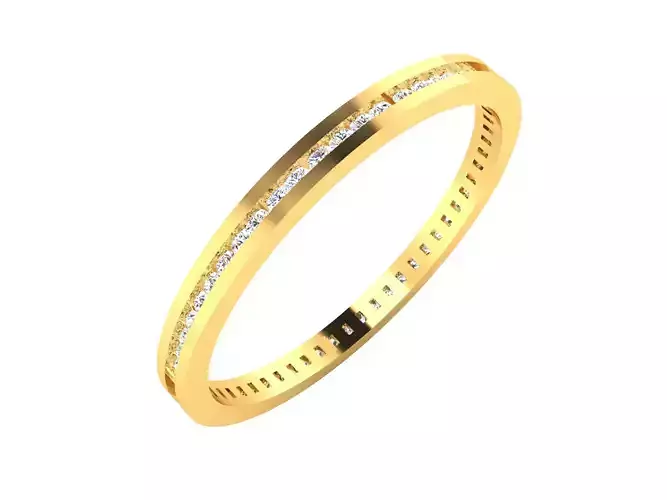 Women Light wt Band Ring 3dm render detail