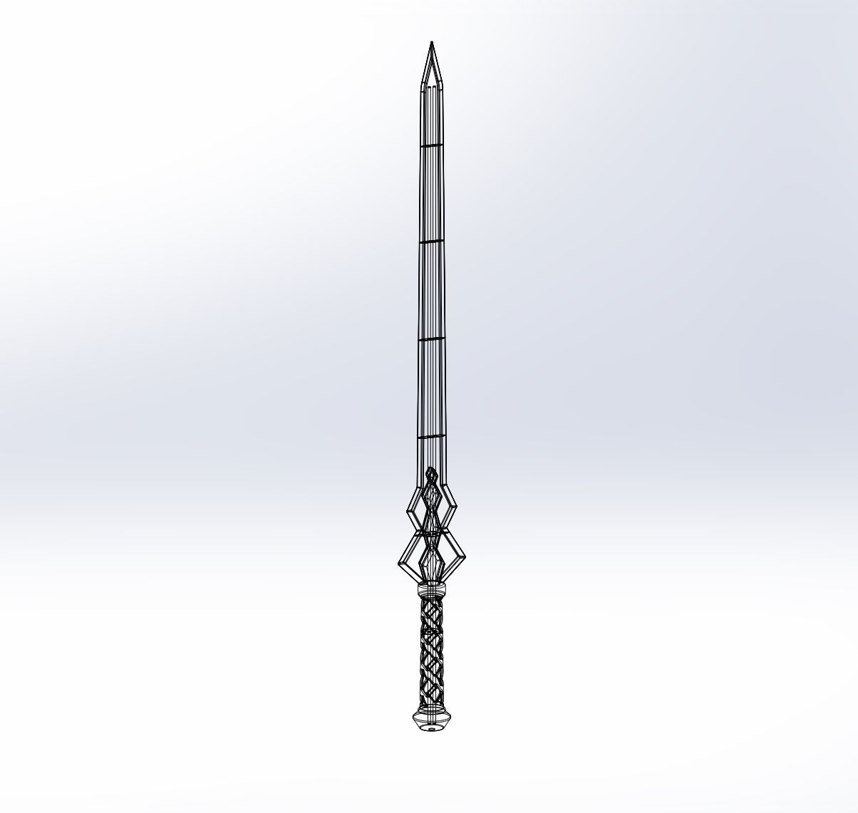 Sword Art Online Konno Yuuki Sword Printable Assembly 3D print model_3