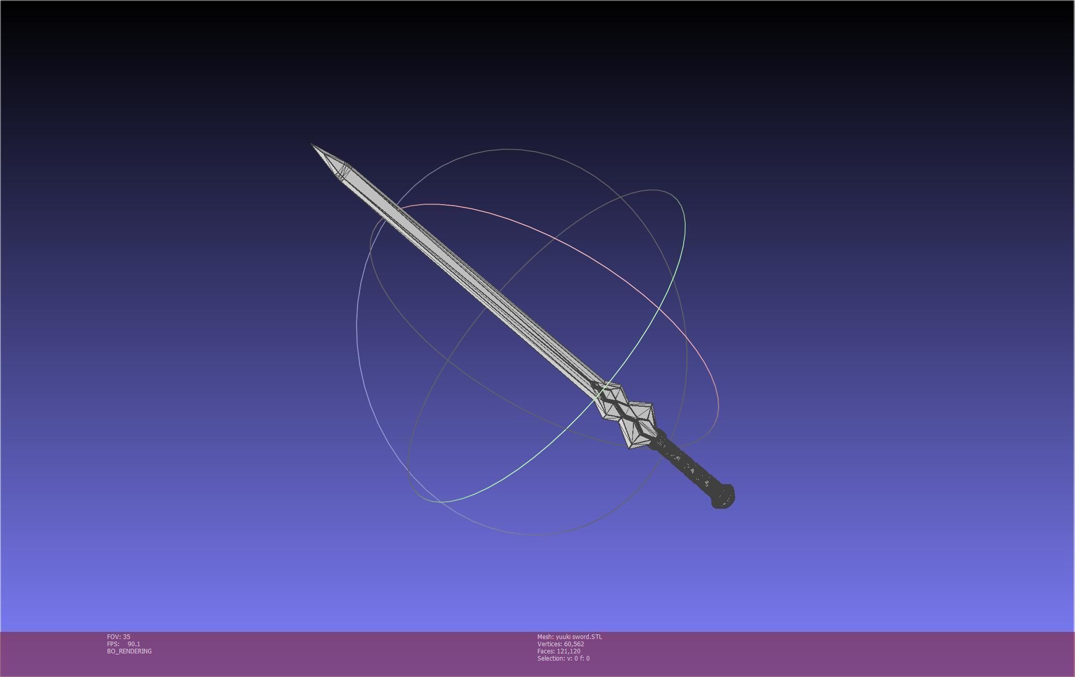 Sword Art Online Konno Yuuki Sword Printable Assembly 3D print model_12