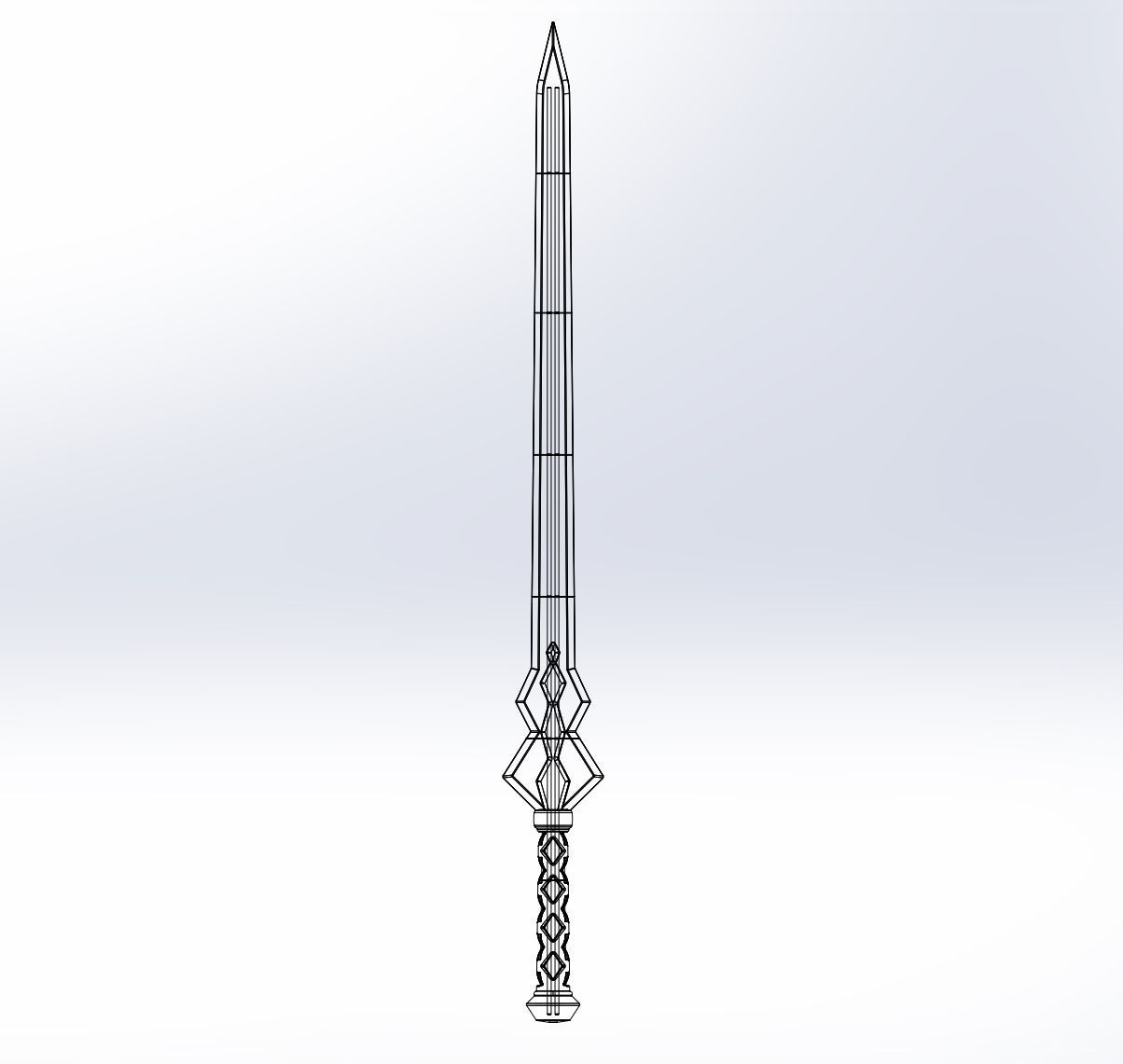 Sword Art Online Konno Yuuki Sword Printable Assembly 3D print model_1