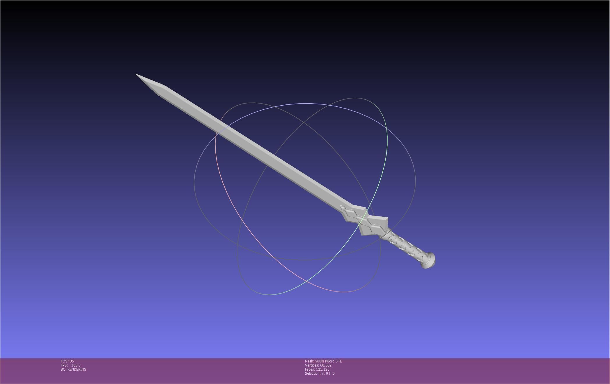 Sword Art Online Konno Yuuki Sword Printable Assembly 3D print model_50