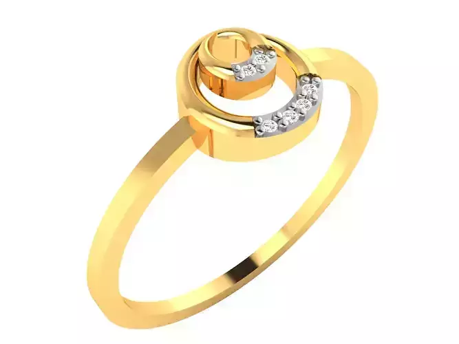 Women Diamond Band Ring 3dm render detail