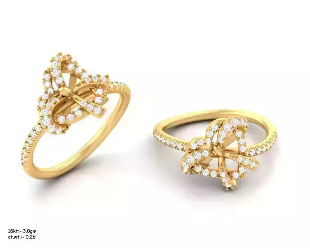 Women Heart Band Ring 3dm render detail