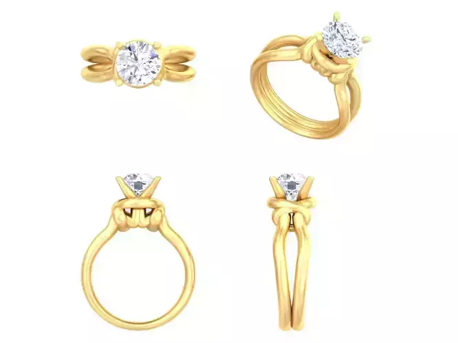 Women Solitaire Diamond Ruby Band Ring 3dm render detail 3D print model