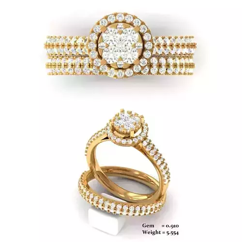 Women Diamond Ruby Band Ring 3dm render detail