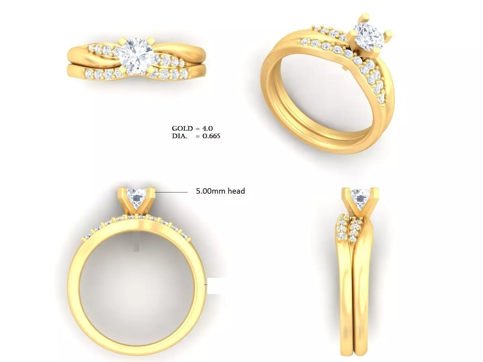 Women Diamond Ruby Band Ring 3dm render detail 3D print model_0