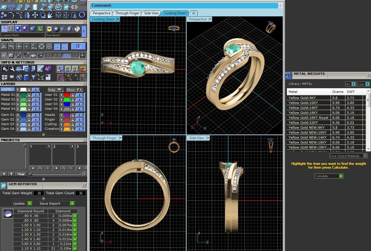 Women diamond Band Ring 3dm render detail 3D print model_8