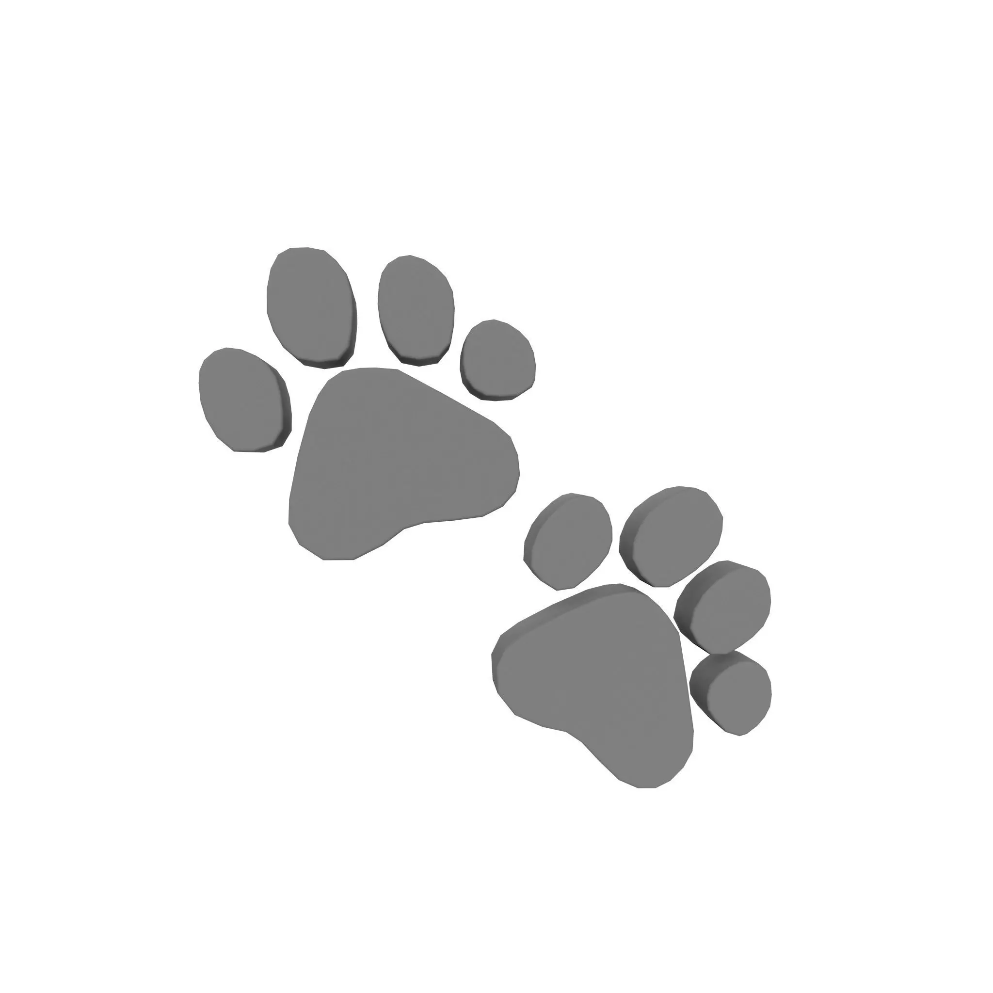Paw Prints v1 001 Low-poly 3D model