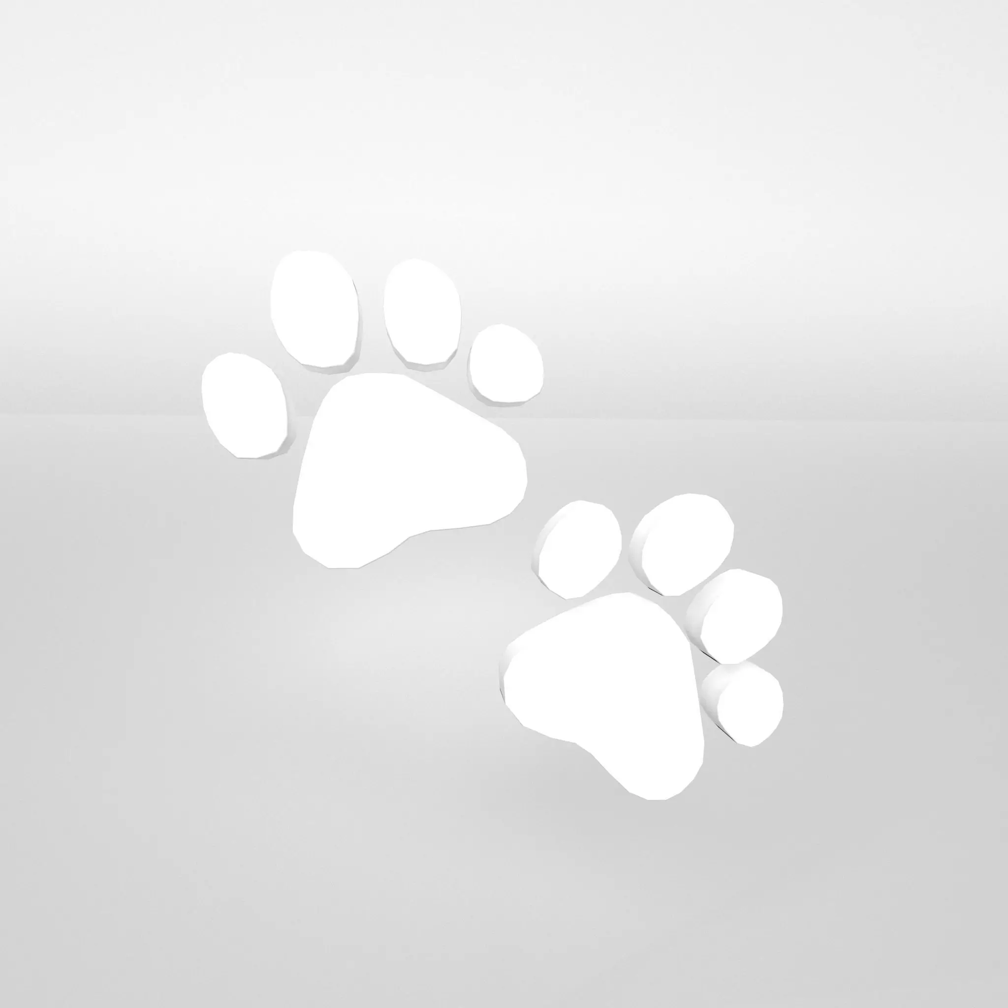 Paw Prints v1 002 Low-poly 3D model
