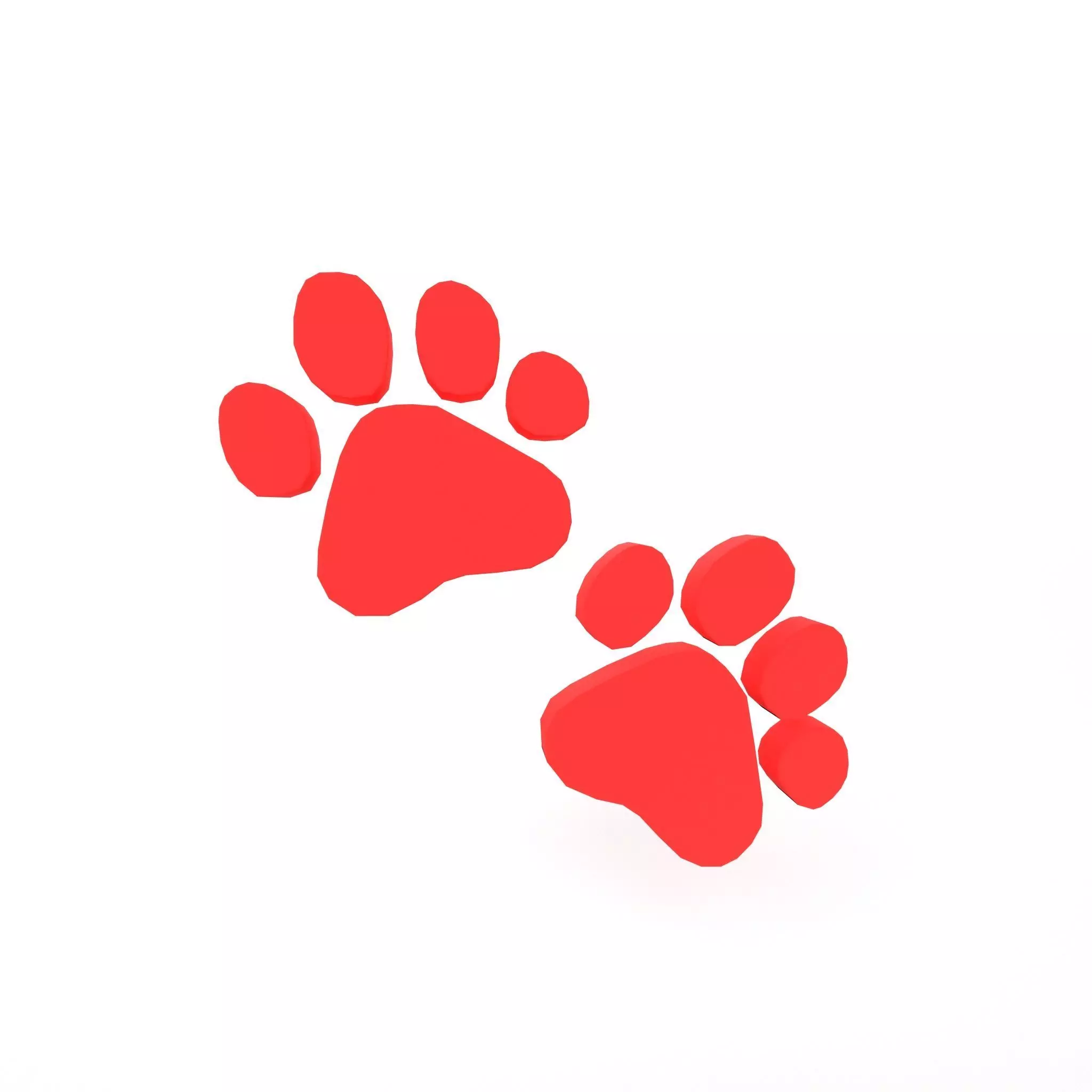 Paw Prints v1 003 Low-poly 3D model