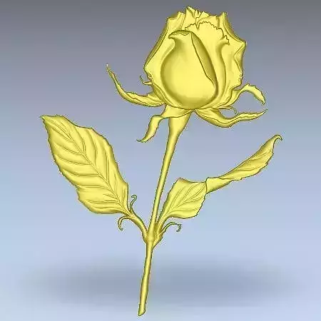 STL rose with leaves 3D model