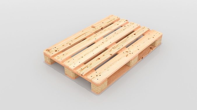 Europallet wooden pallet Low-poly 3D model