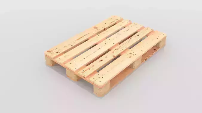 Europallet wooden pallet Low-poly 3D model