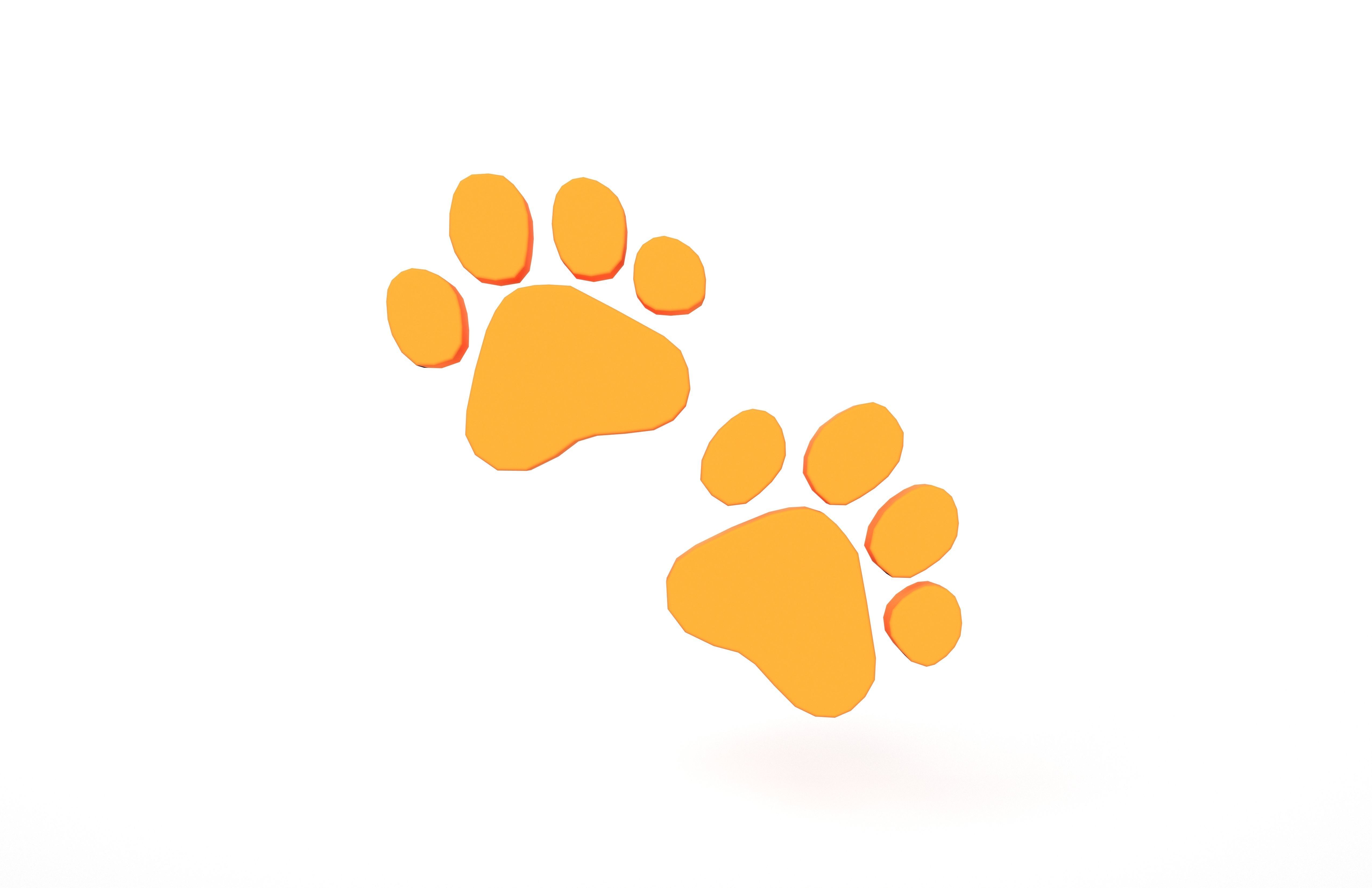 Paw Prints v1 004 Low-poly 3D model_1