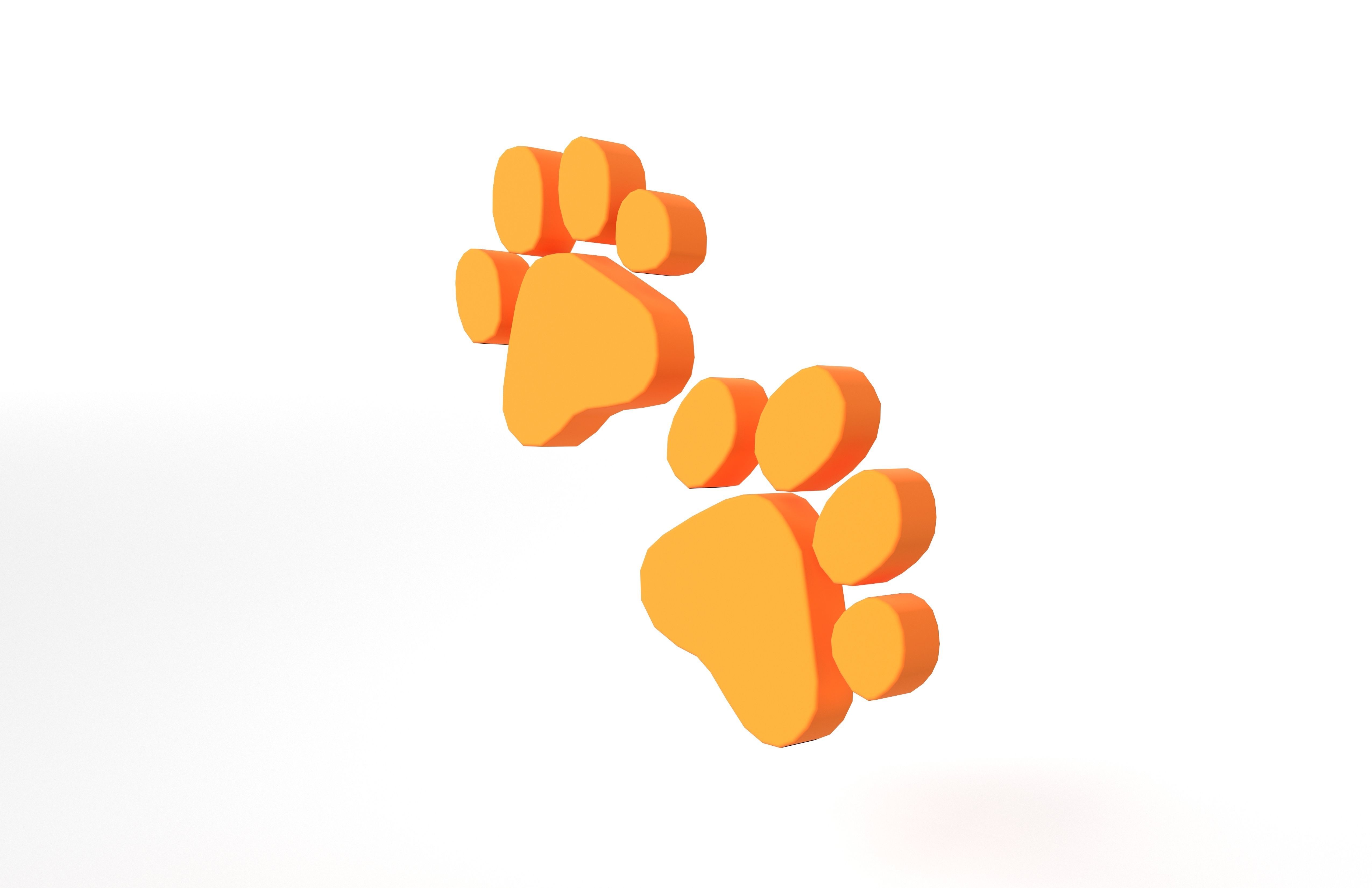 Paw Prints v1 004 Low-poly 3D model_2