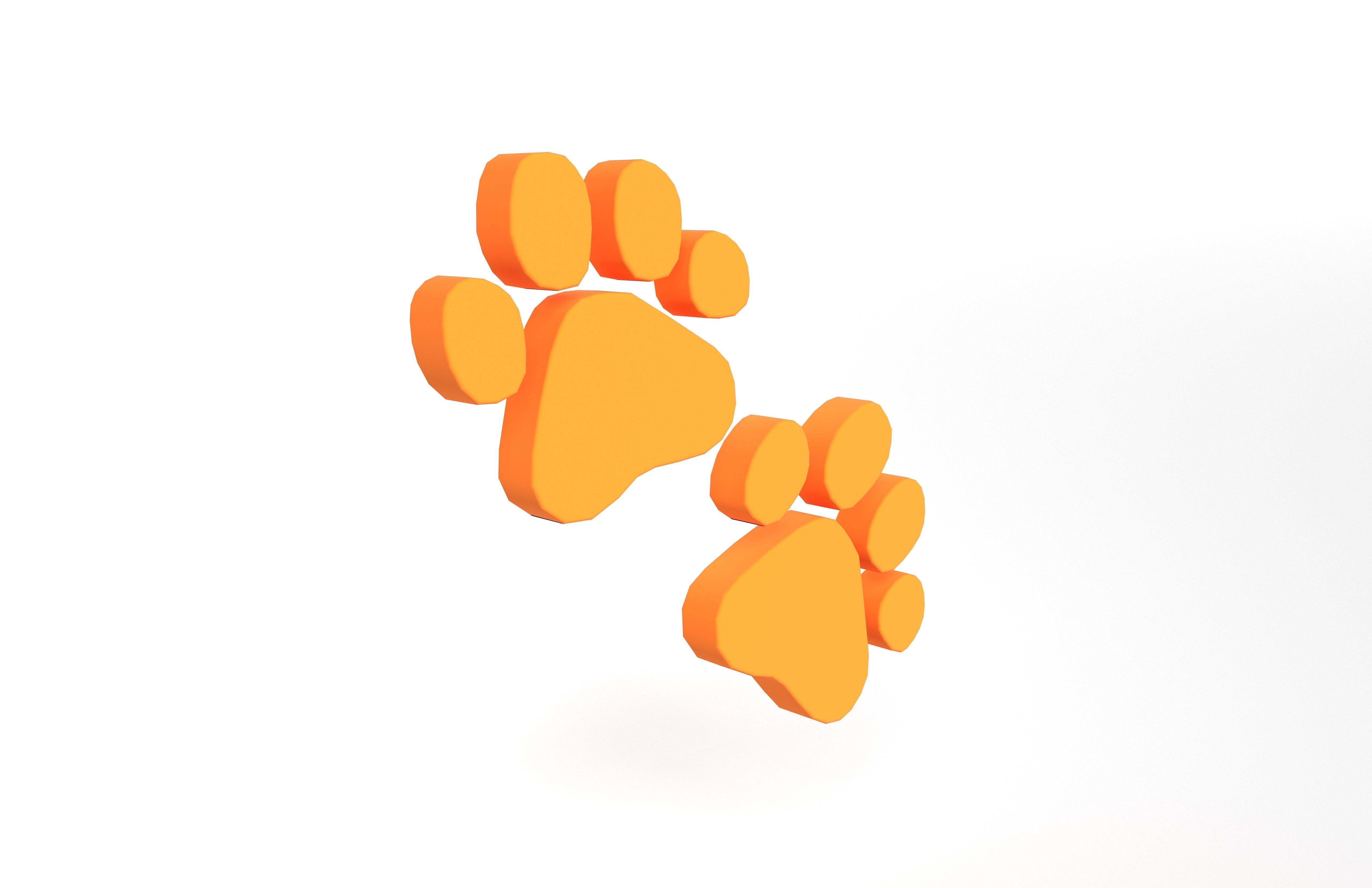 Paw Prints v1 004 Low-poly 3D model_3