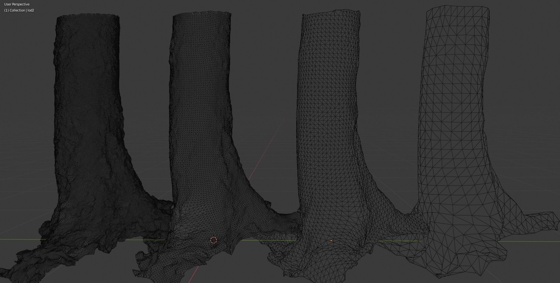 Mossy Beech Tree Trunk Low-poly 3D model_19