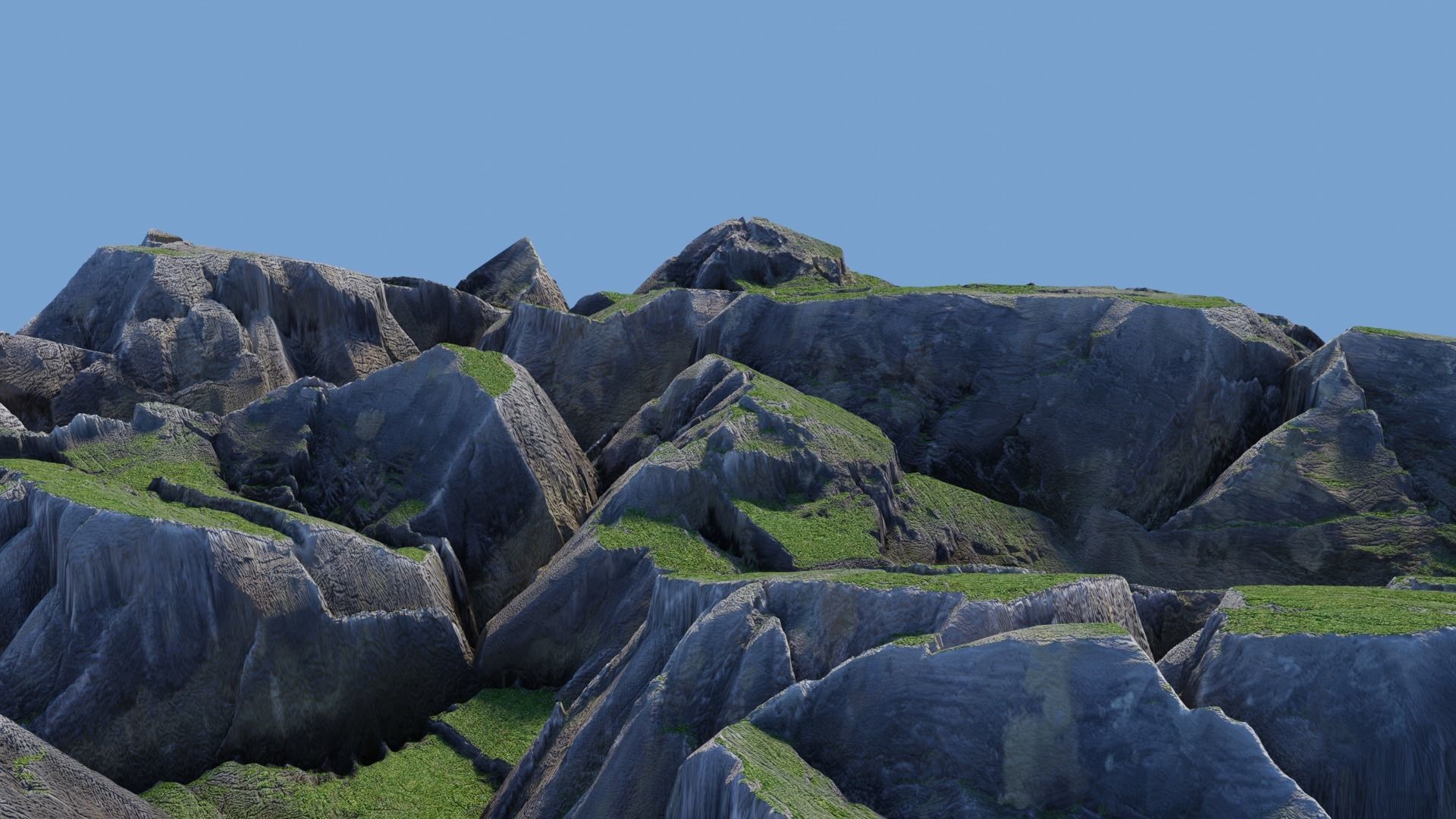 Rock Cliff Mountains 3D model_2