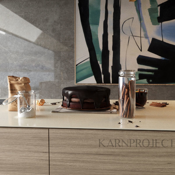 Kitchen Set and Island with Modern Style 3D model_1