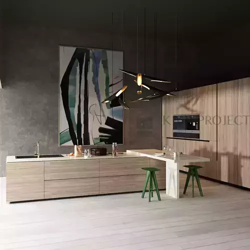 Kitchen Set and Island with Modern Style